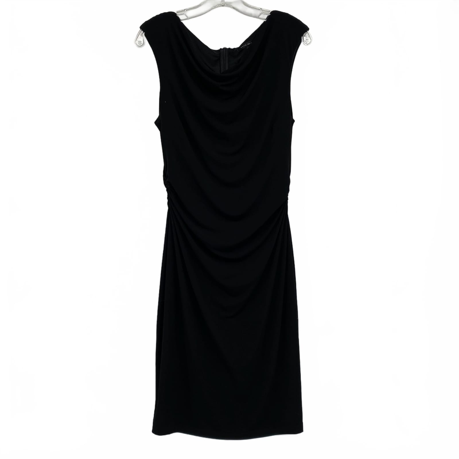 David Meister Black Ruched Mini Dress