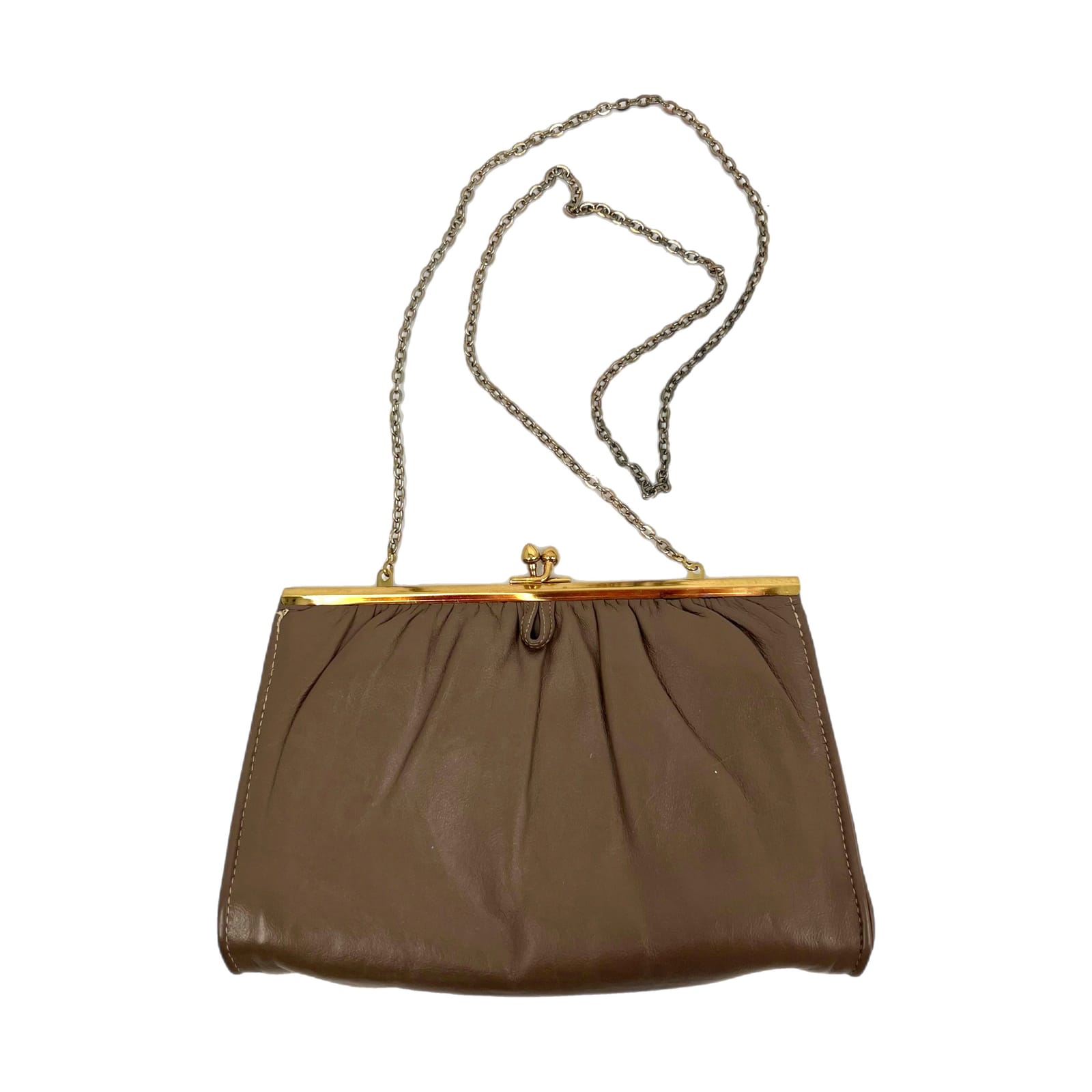 Chic Brown Faux Leather Convertible Clutch