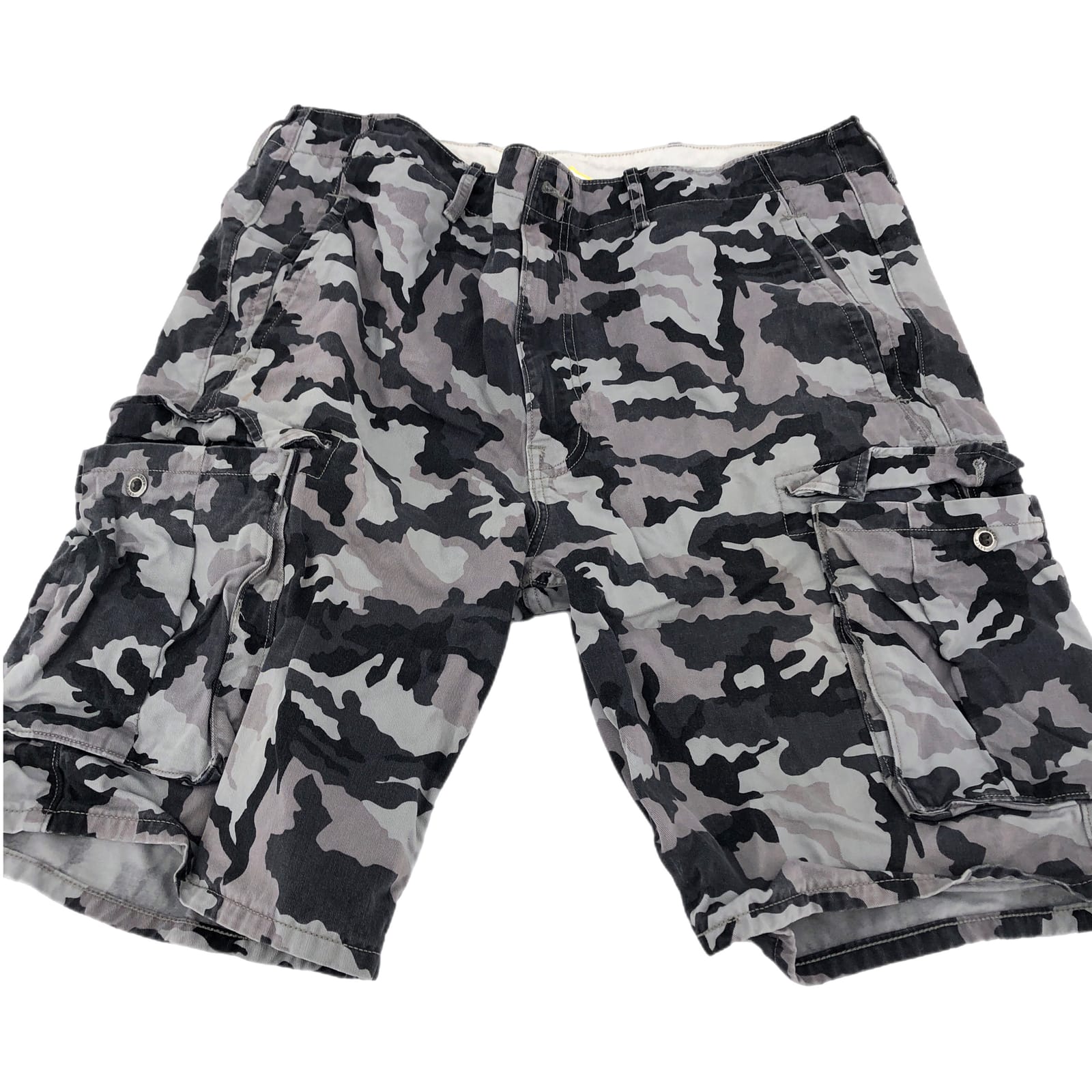 Levi's Gray & White High-Rise Camouflage Cargo Shorts
