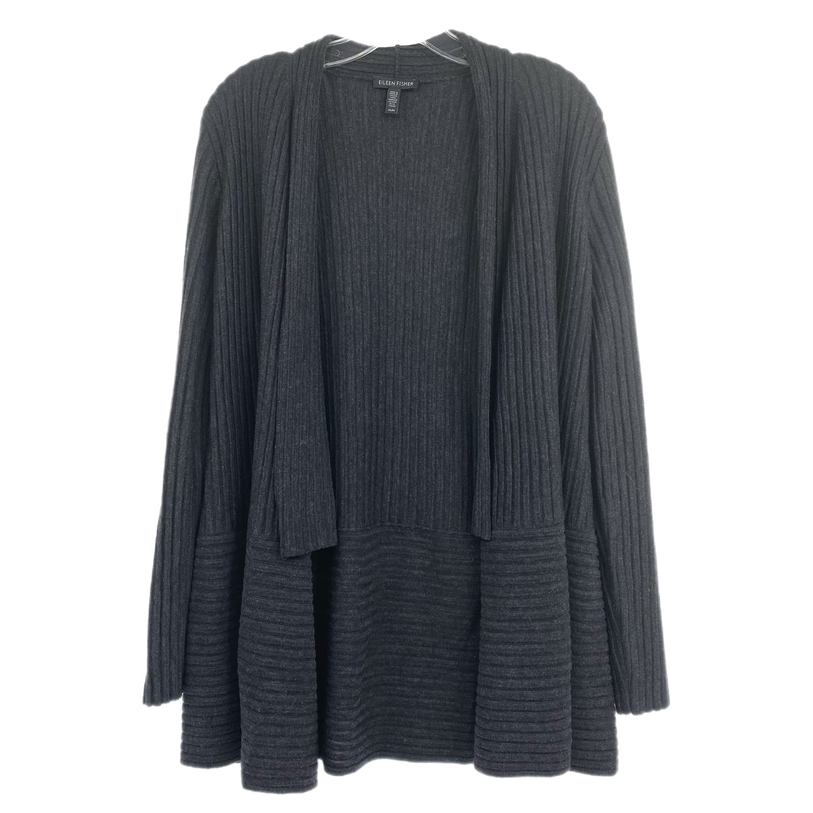 Eileen Fisher Gray Rib Knit Cardigan