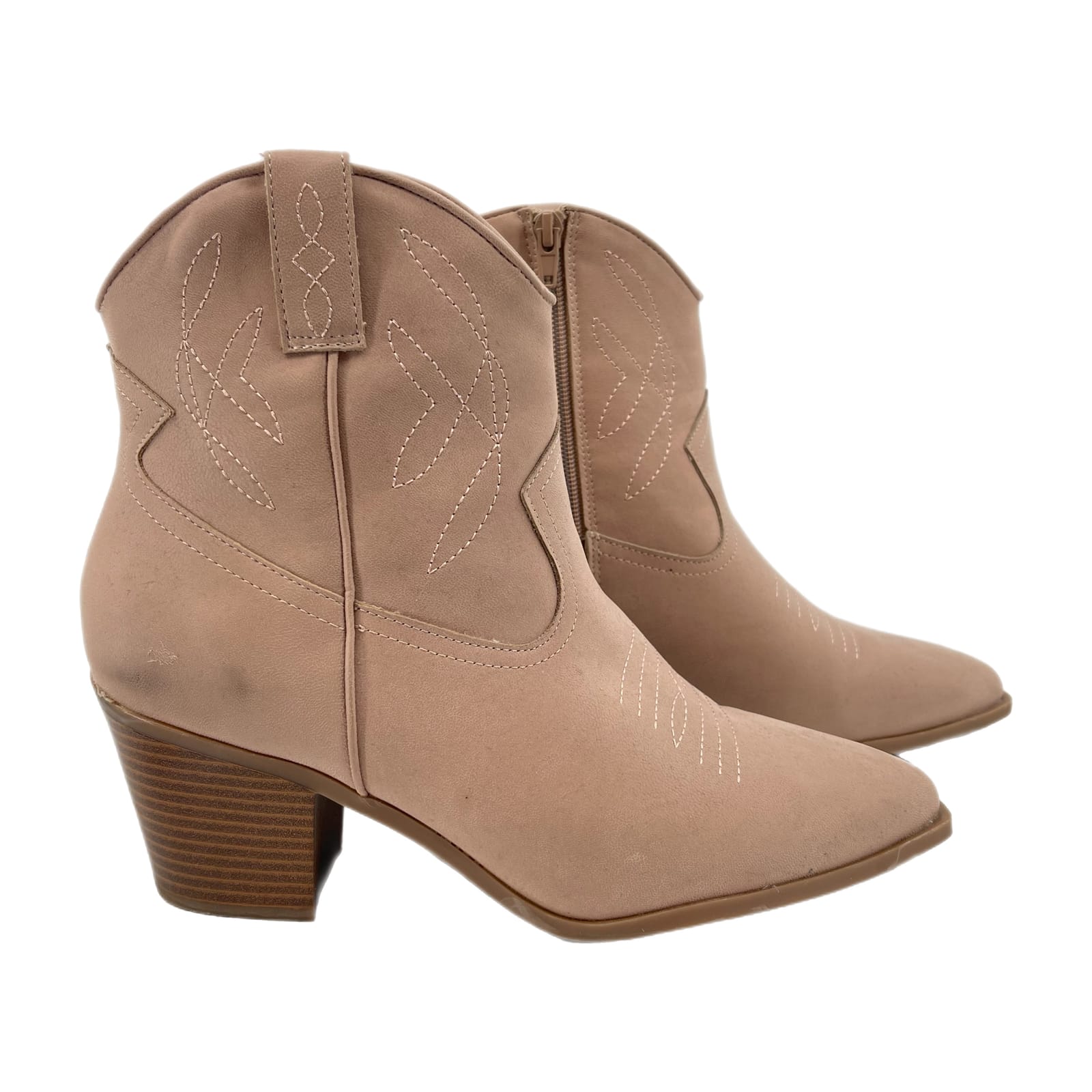Mia Shoes Tan Pointed Toe Ankle Boots