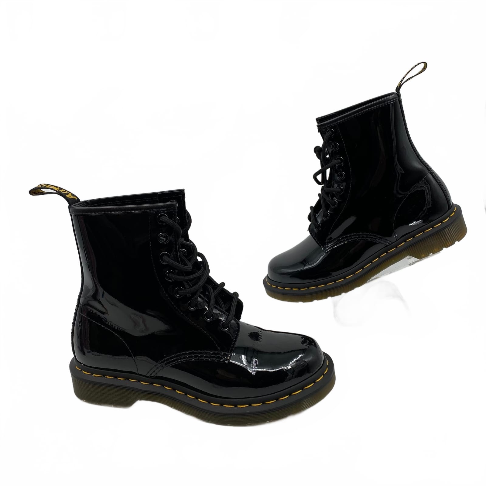 Dr. Martens Black Patent Leather Combat Boots