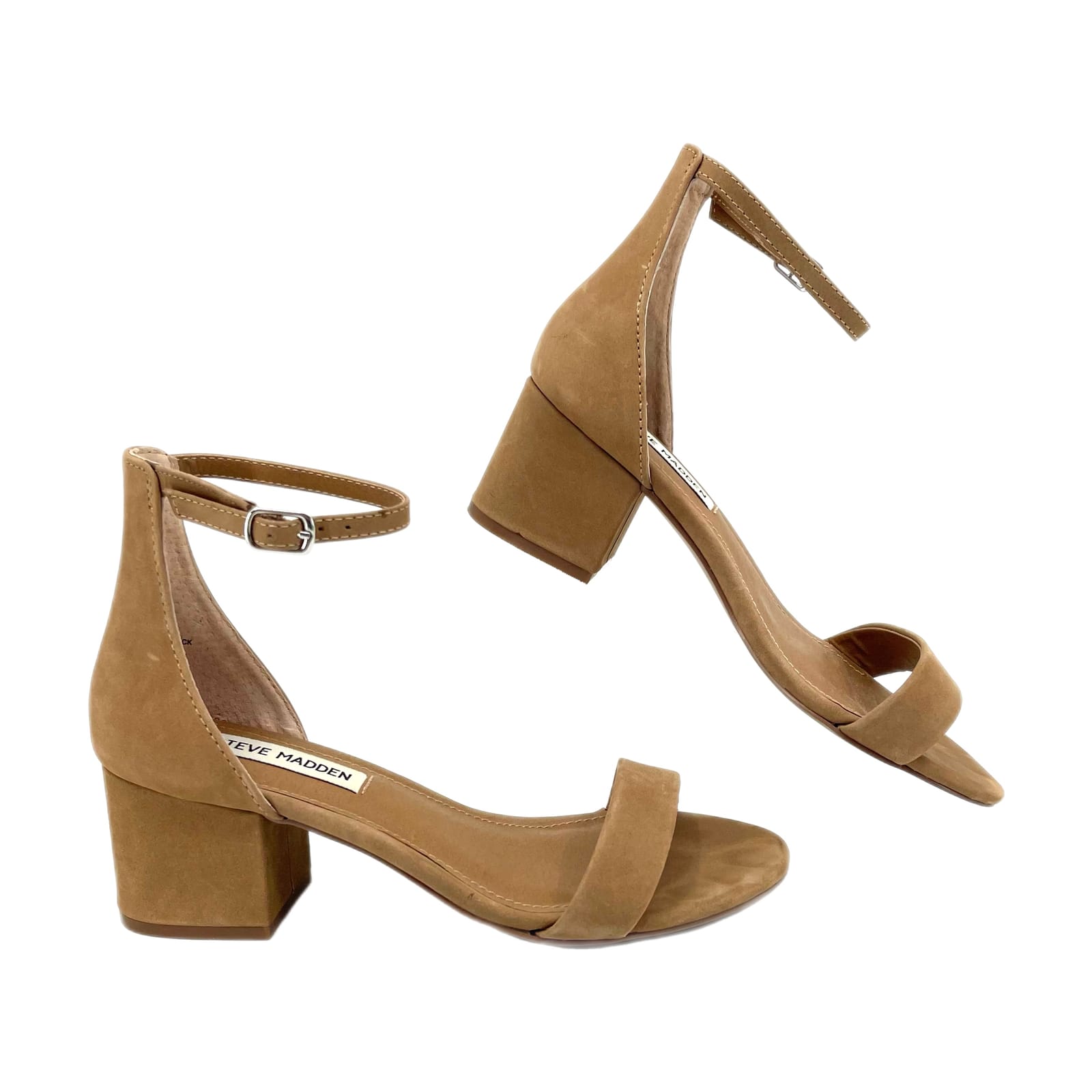 Steve Madden Tan Leather Block Heel Sandals