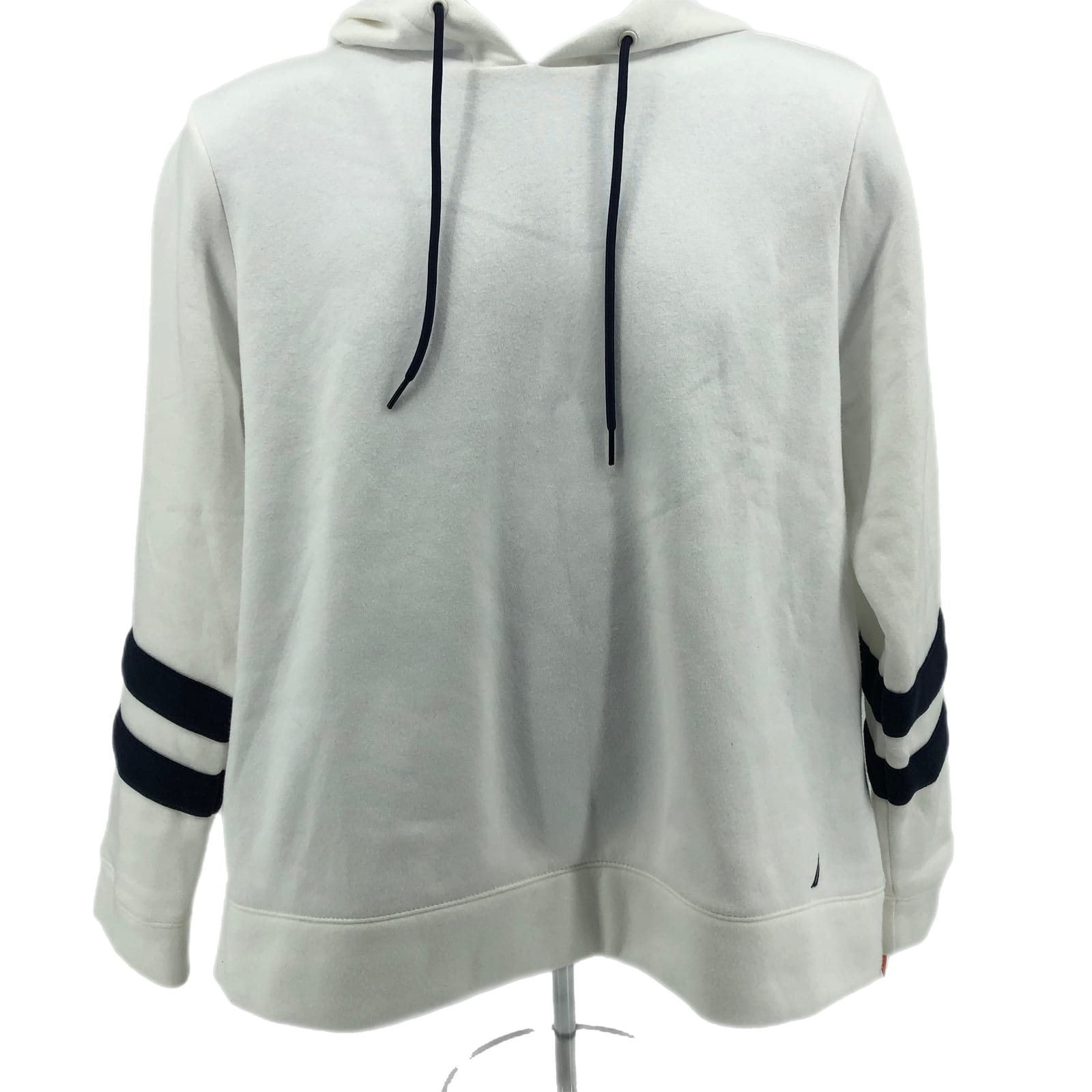 Nautica White & Blue Loose Fit Hoodie