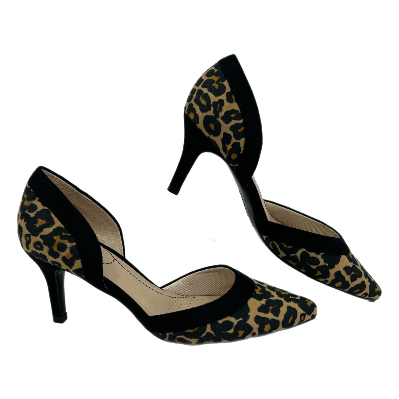 Life Stride Brown and Black Leopard Print Stiletto Heels