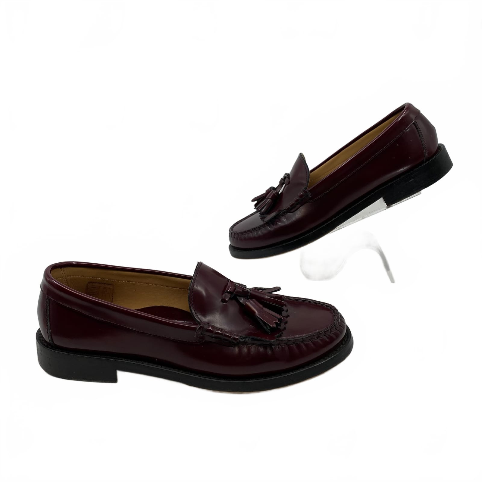 Sesa Red Leather Loafer Flats