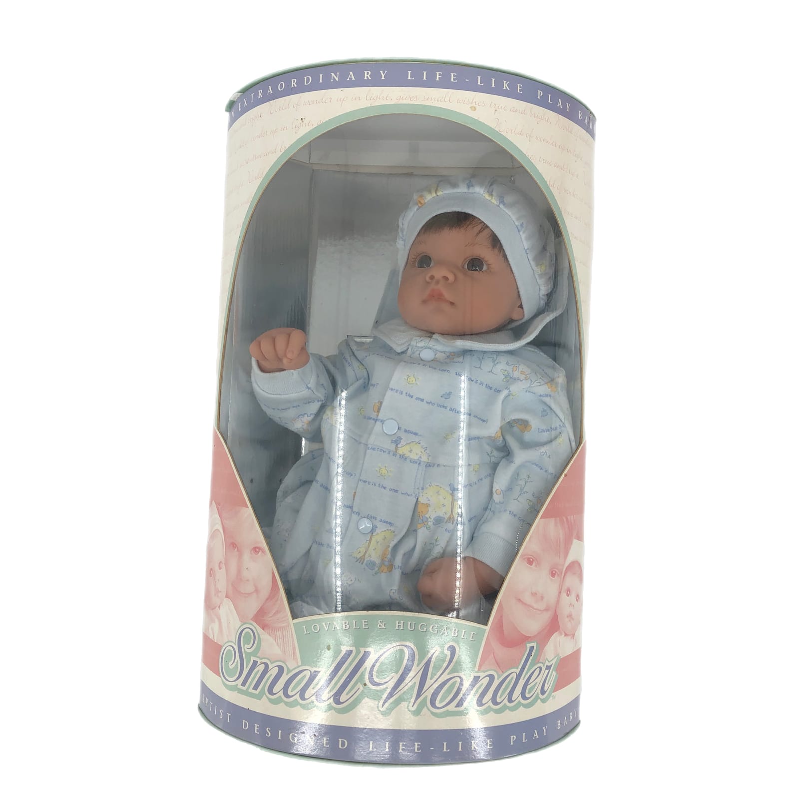 Blue & Brown Girl Doll with Brown Hair