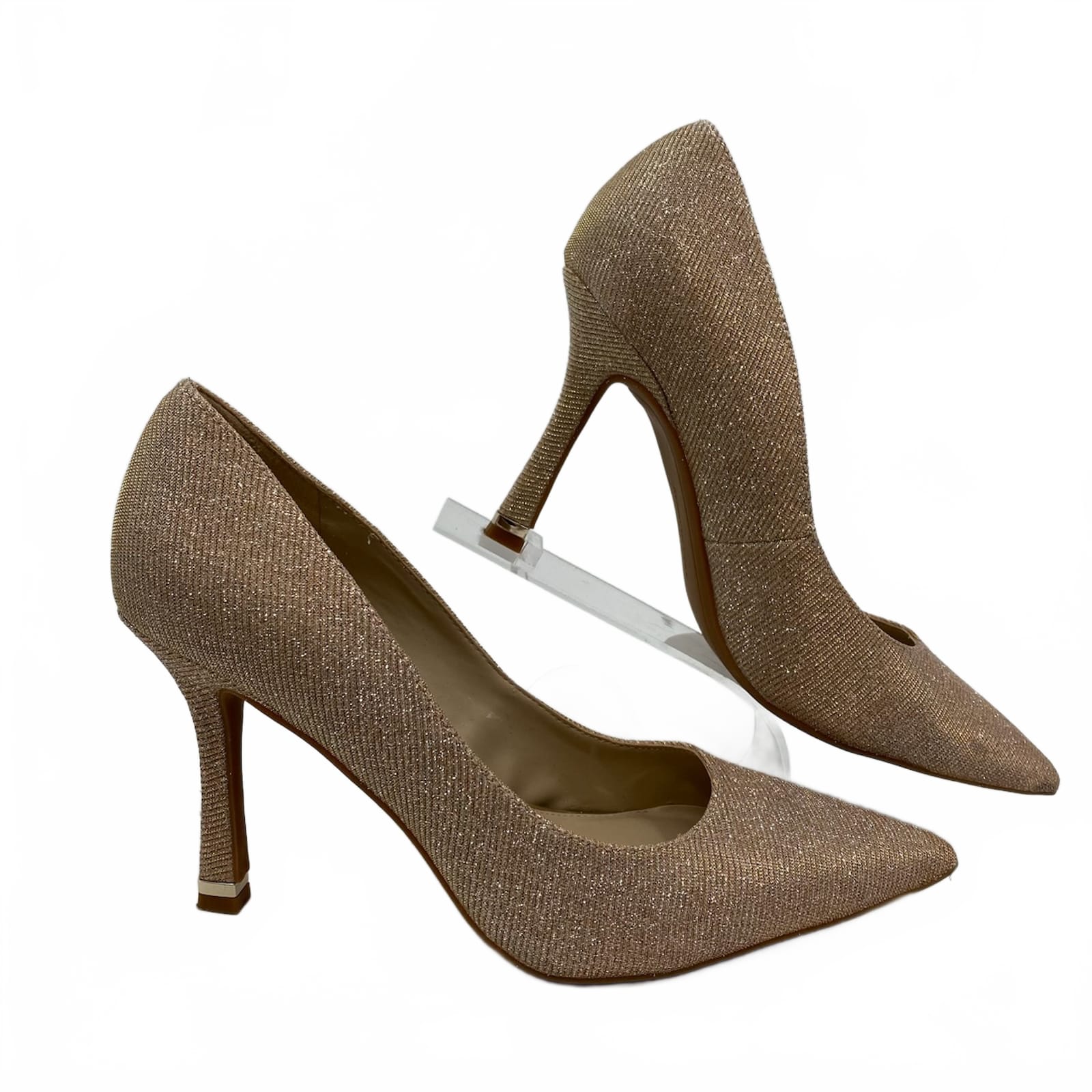 Kenneth Cole Blush & Silver Metallic Pointed Toe Heels