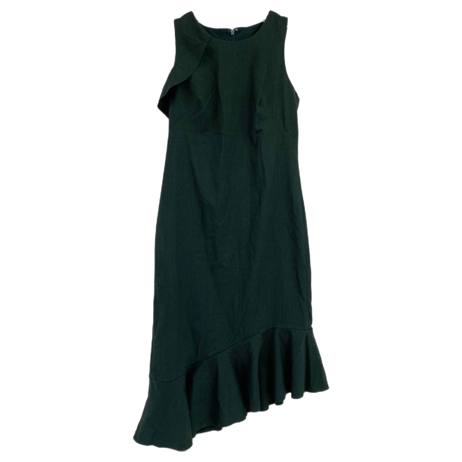 Banana Republic Green Asymmetrical Ruffle Hem Mini Dress