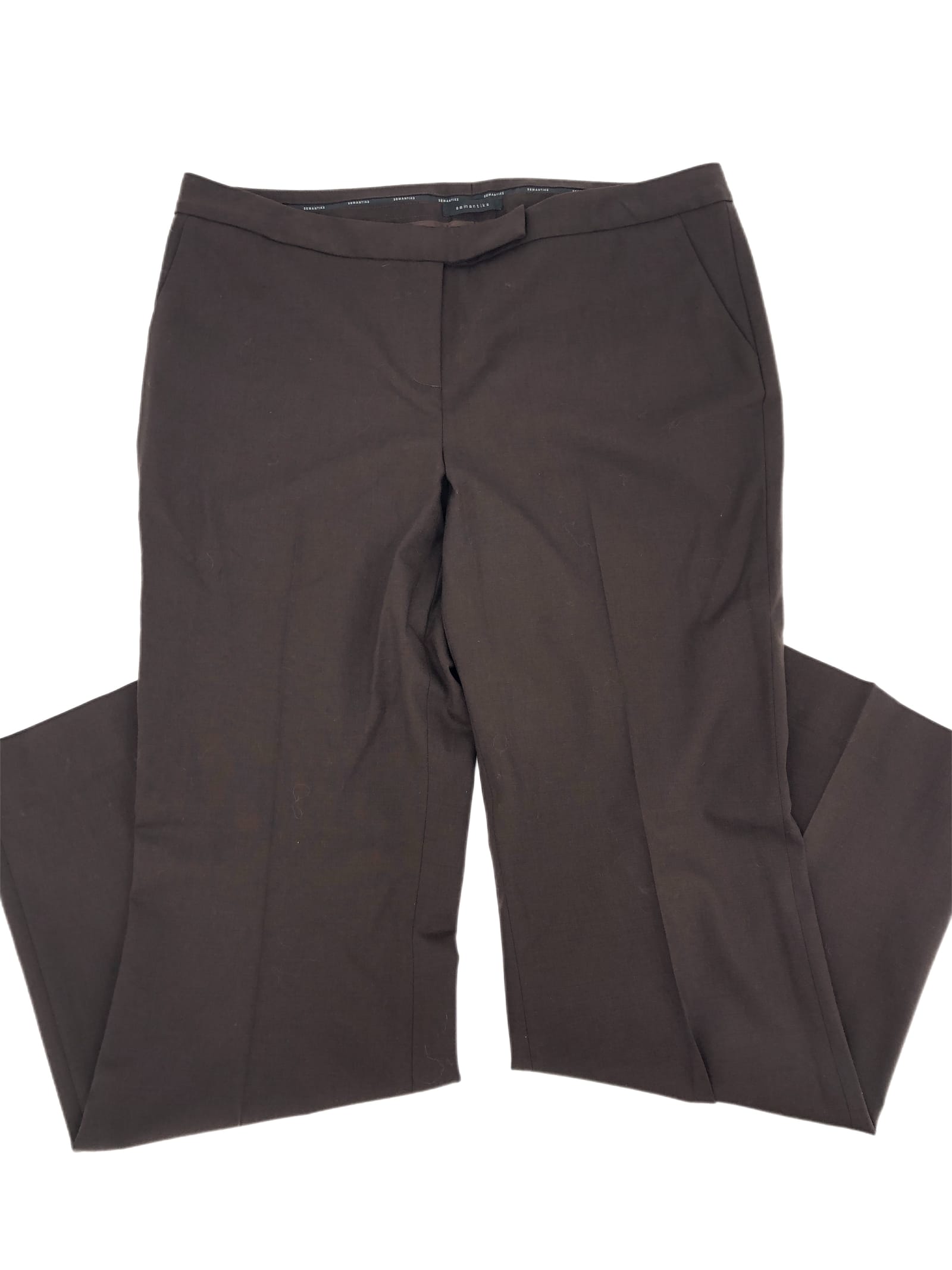 Semantiks Brown Breathable Wide-Leg Pants