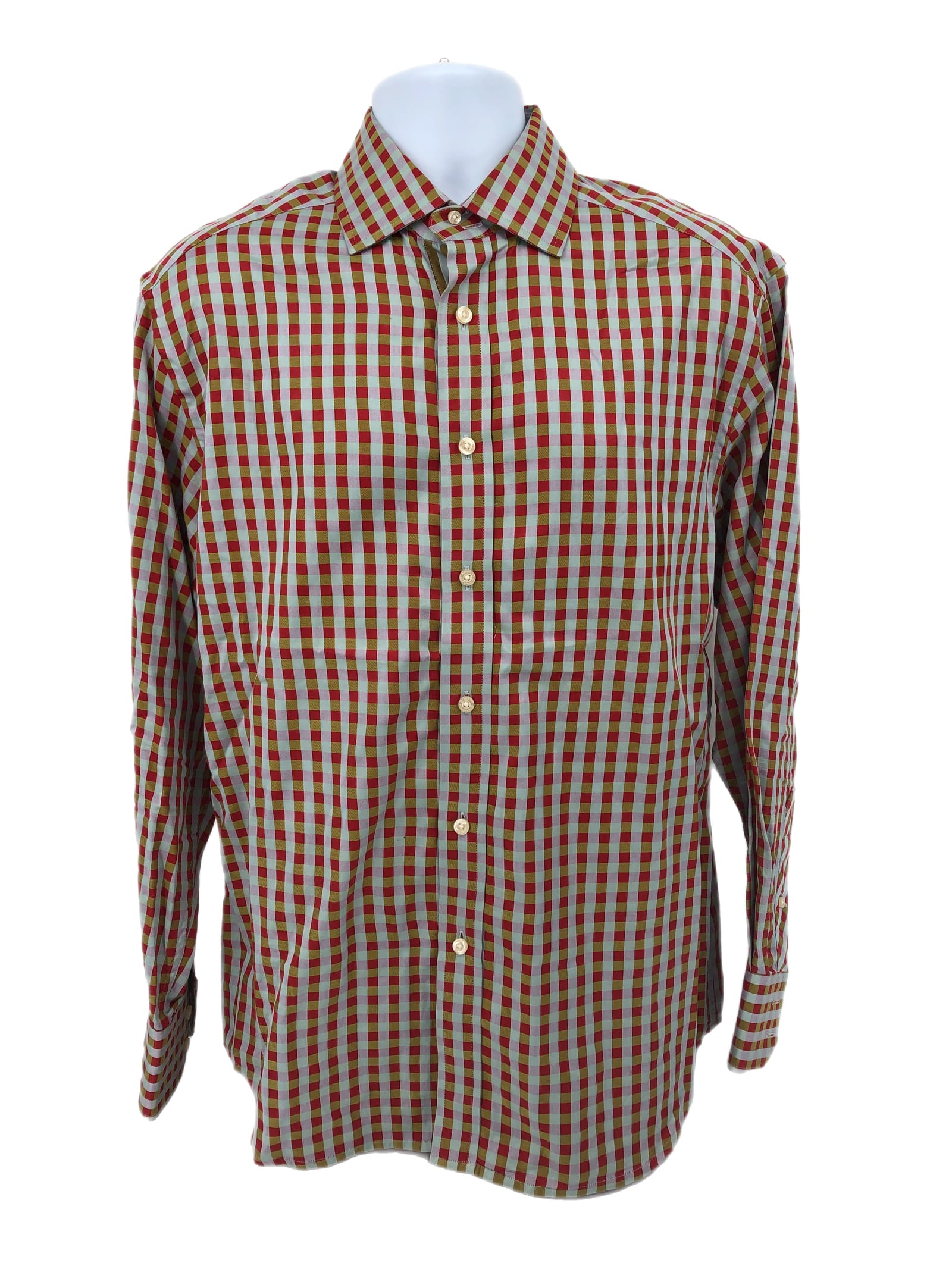Robert Graham Red & Blue Checkered Button-Up Dress Shirt