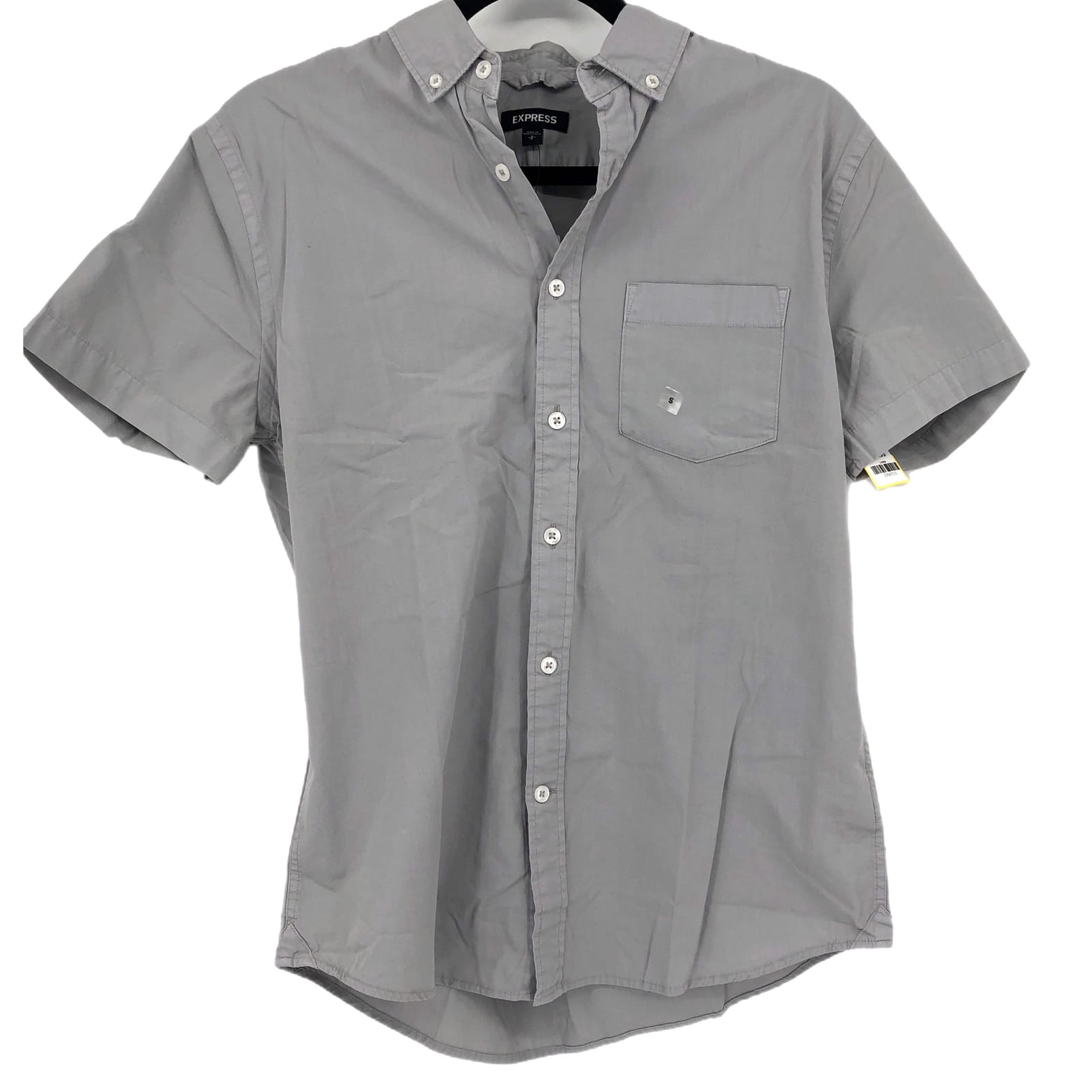 Express Gray Short Sleeve Button-Up Shirt