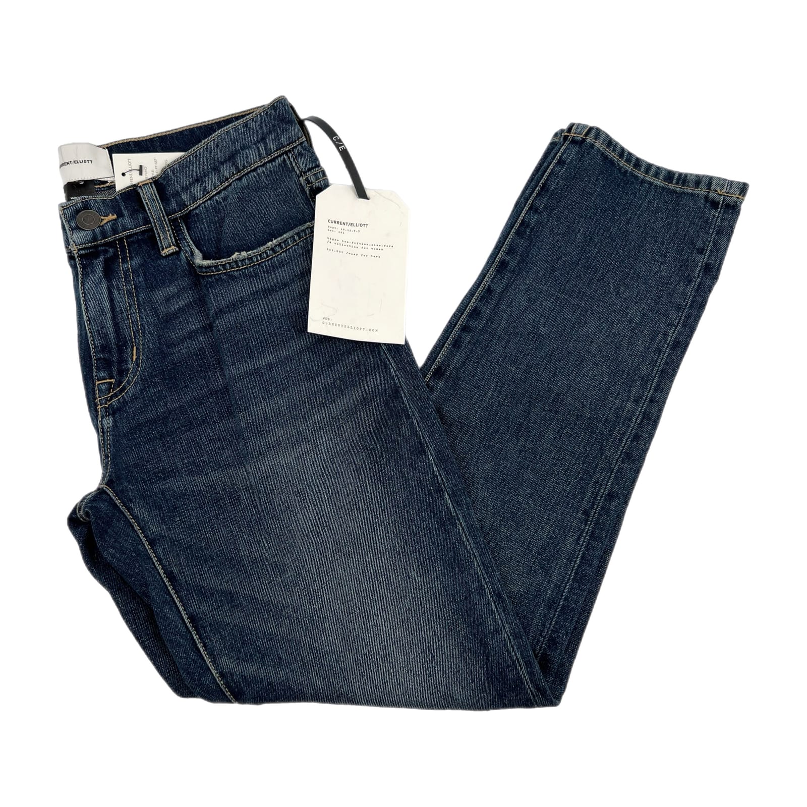 Current/Elliott Blue Medium Wash Straight Jeans