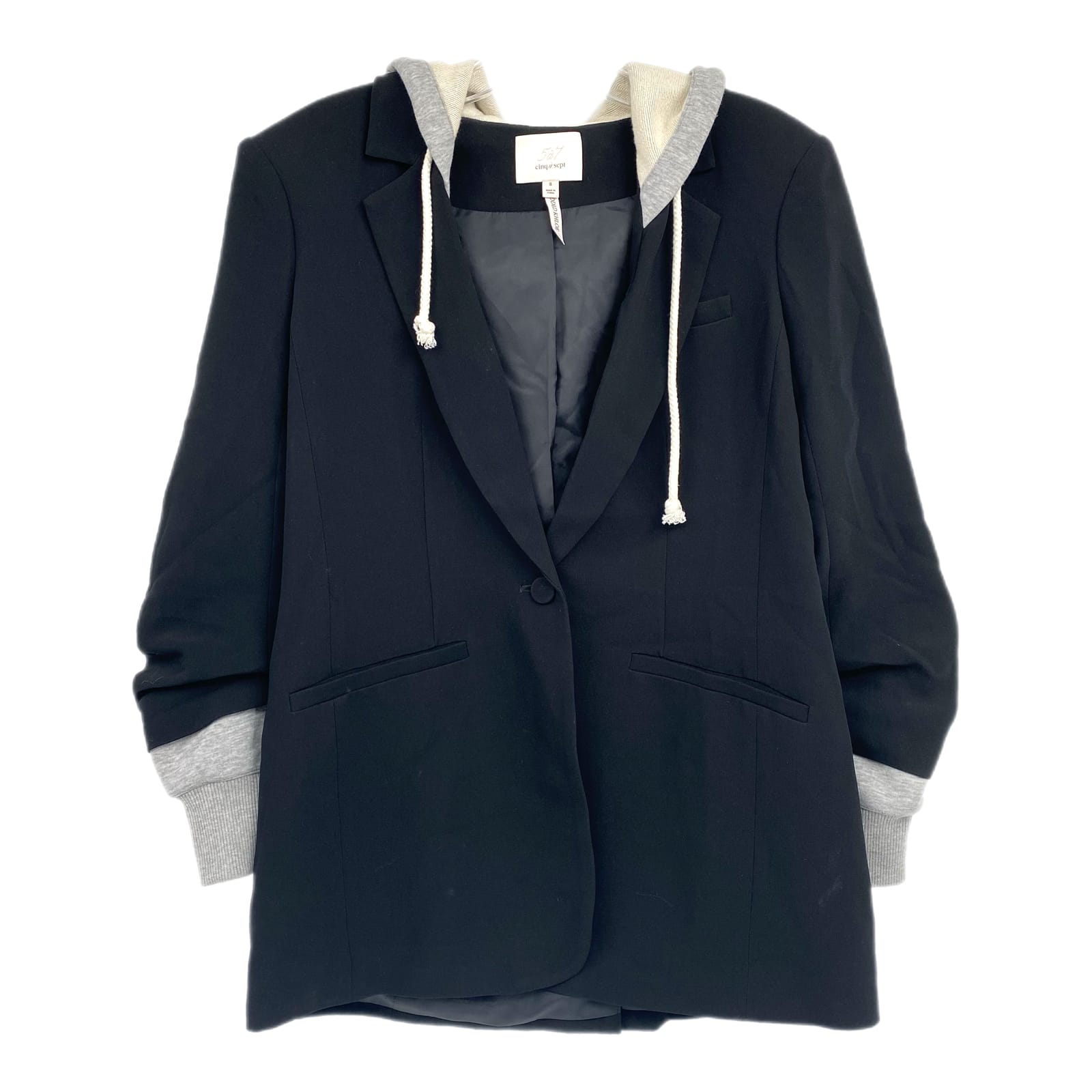 Cinq a Sept Black Gray Khloe Hoodie Blazer