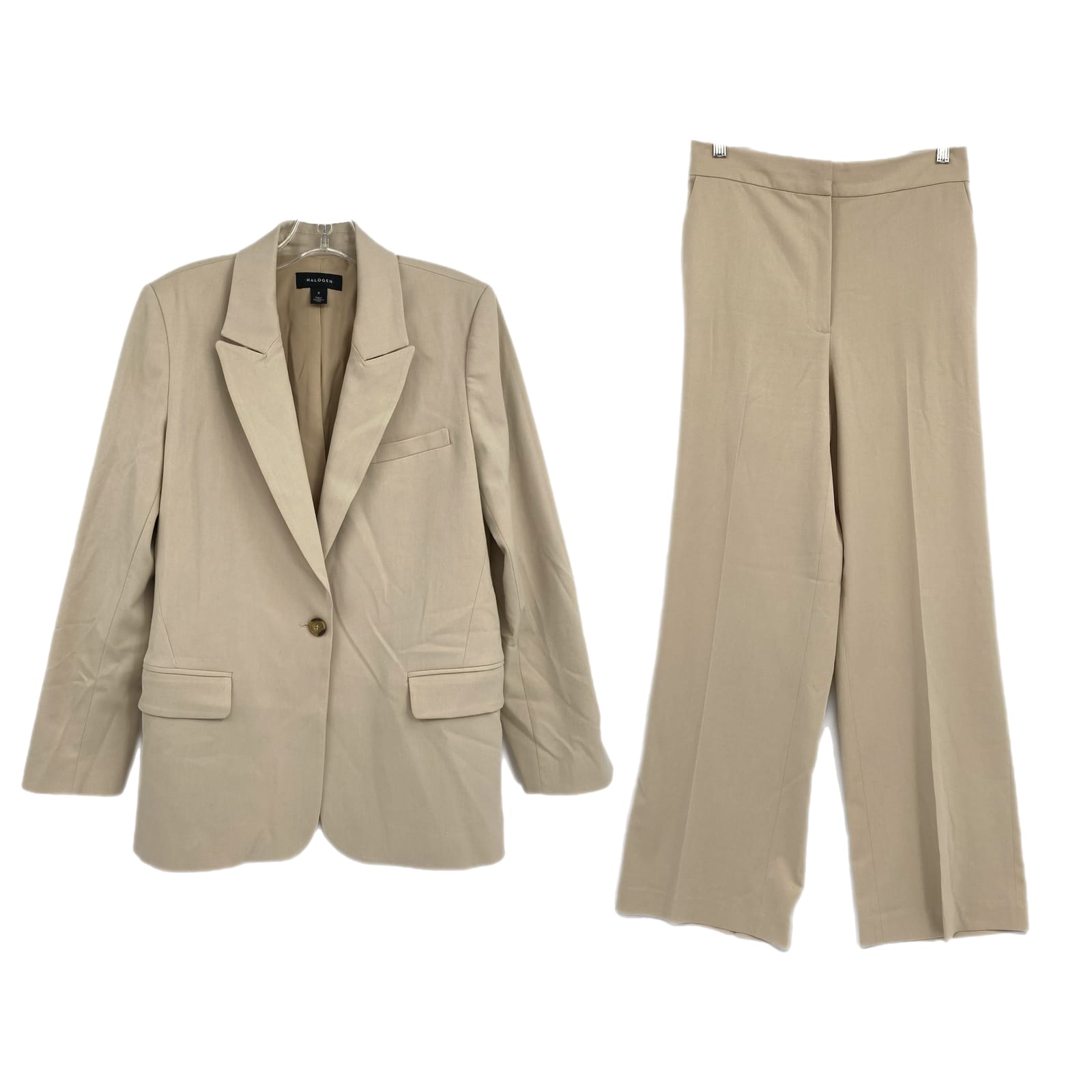 Halogen Beige Matching Blazer and Trousers Set