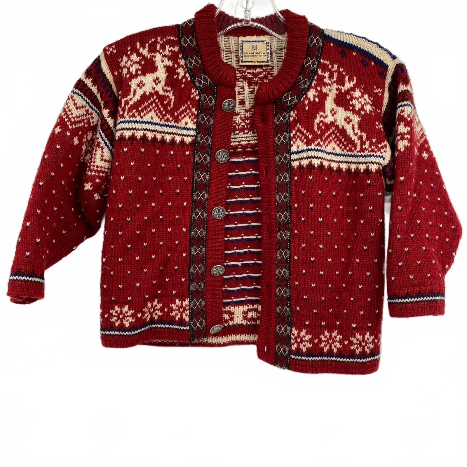 Dale of Norway White/Red Wool Kids Sweater