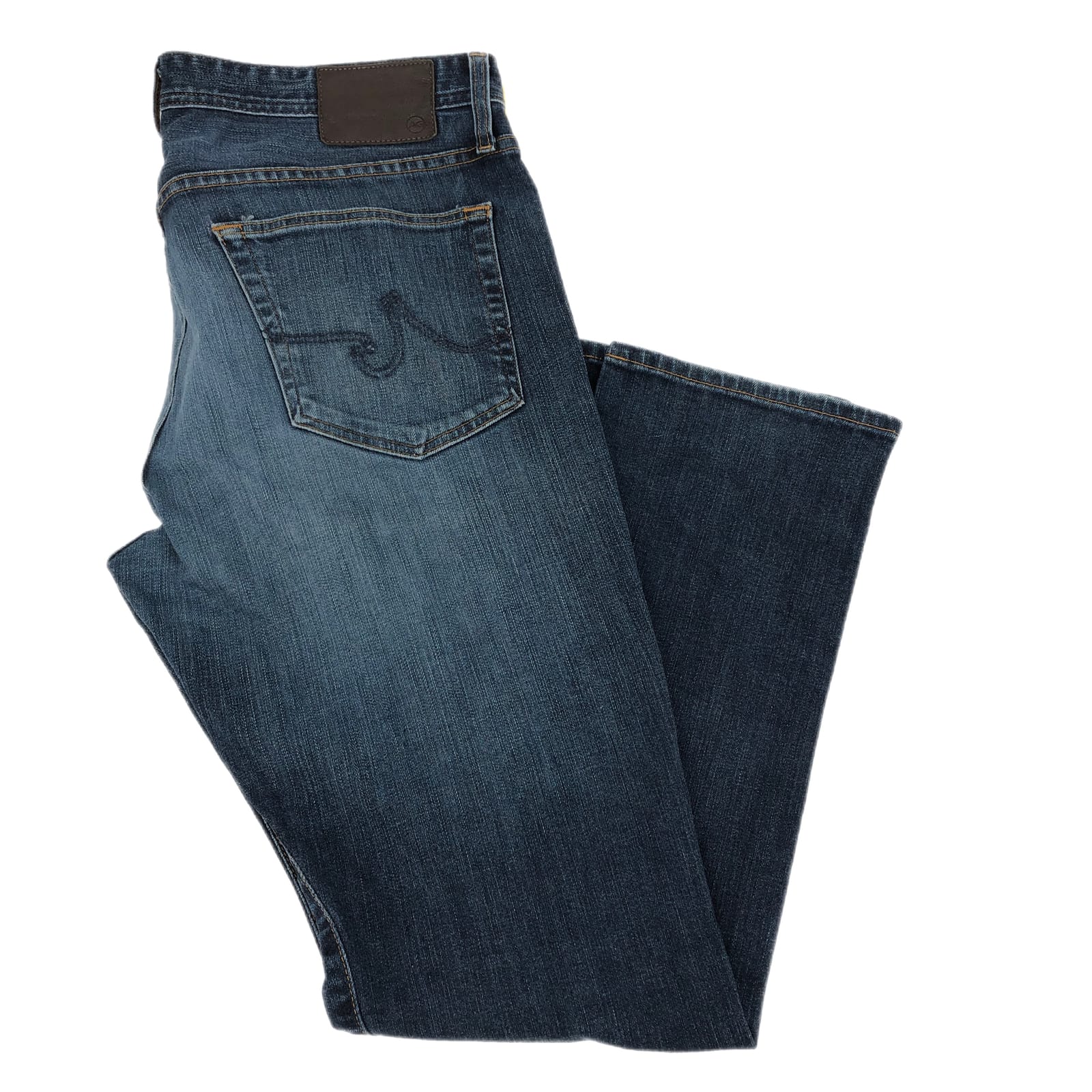 Ag Adriano Goldschmied Blue High Rise Slim Straight Jeans