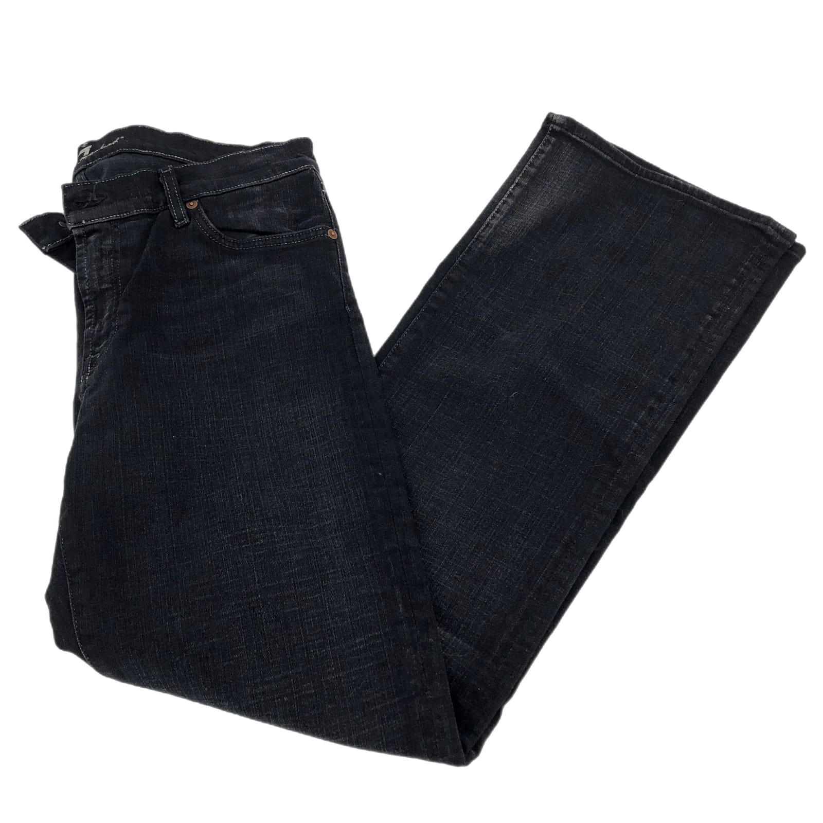 7 For All Mankind Black Wide-Leg Jeans