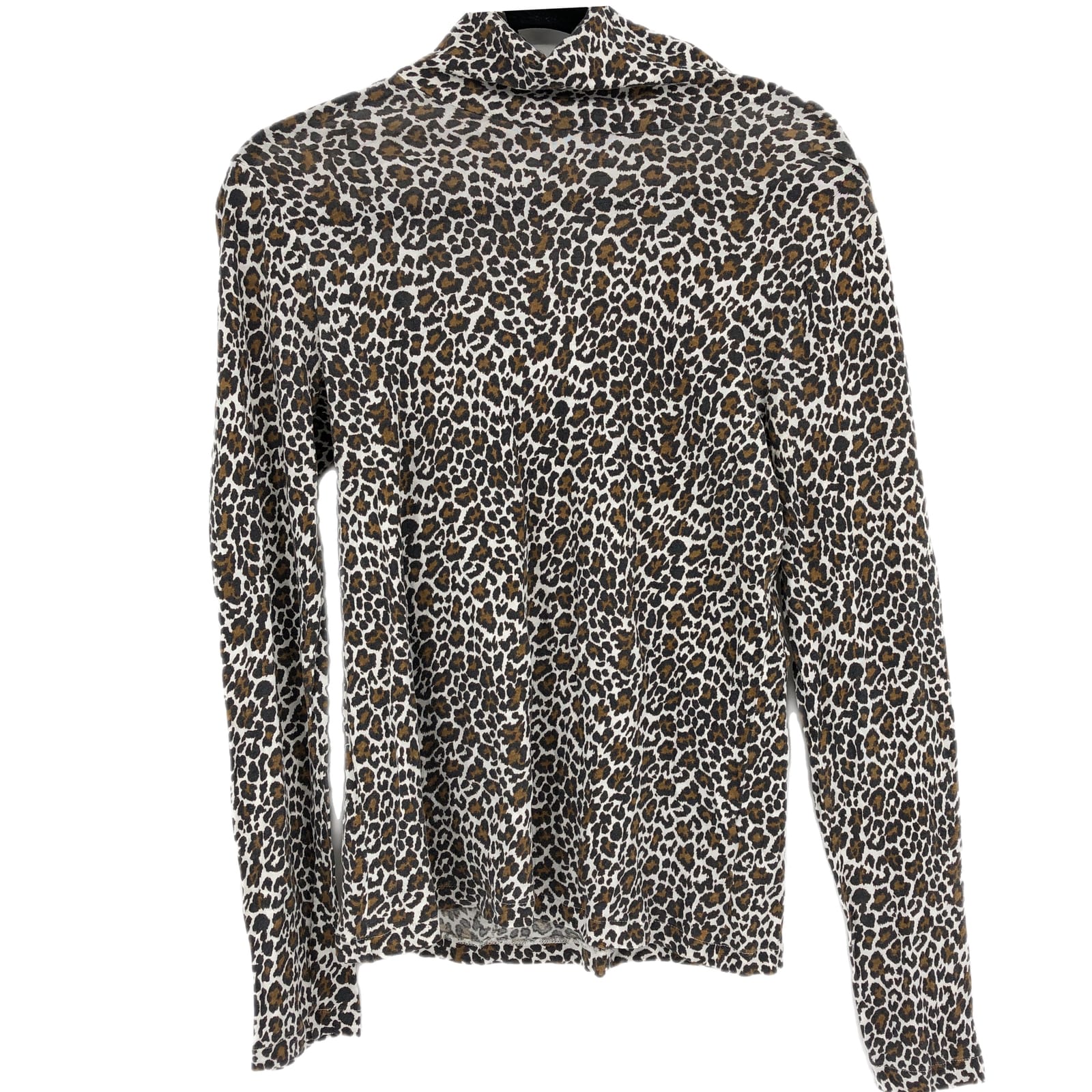 J. Crew White & Brown Animal Print Tunic