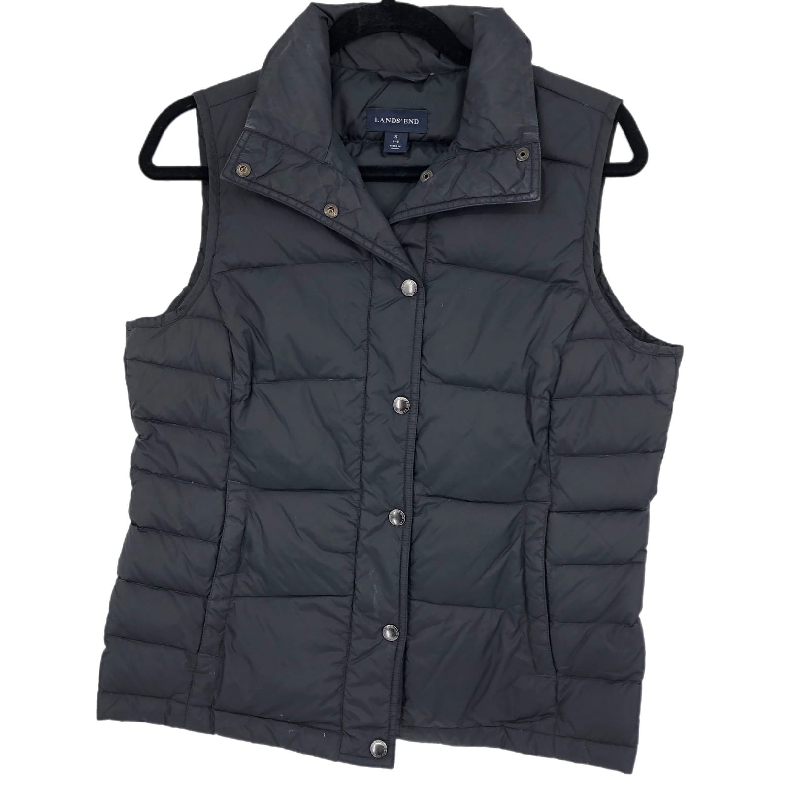 Lands' End Black Puffer Vest