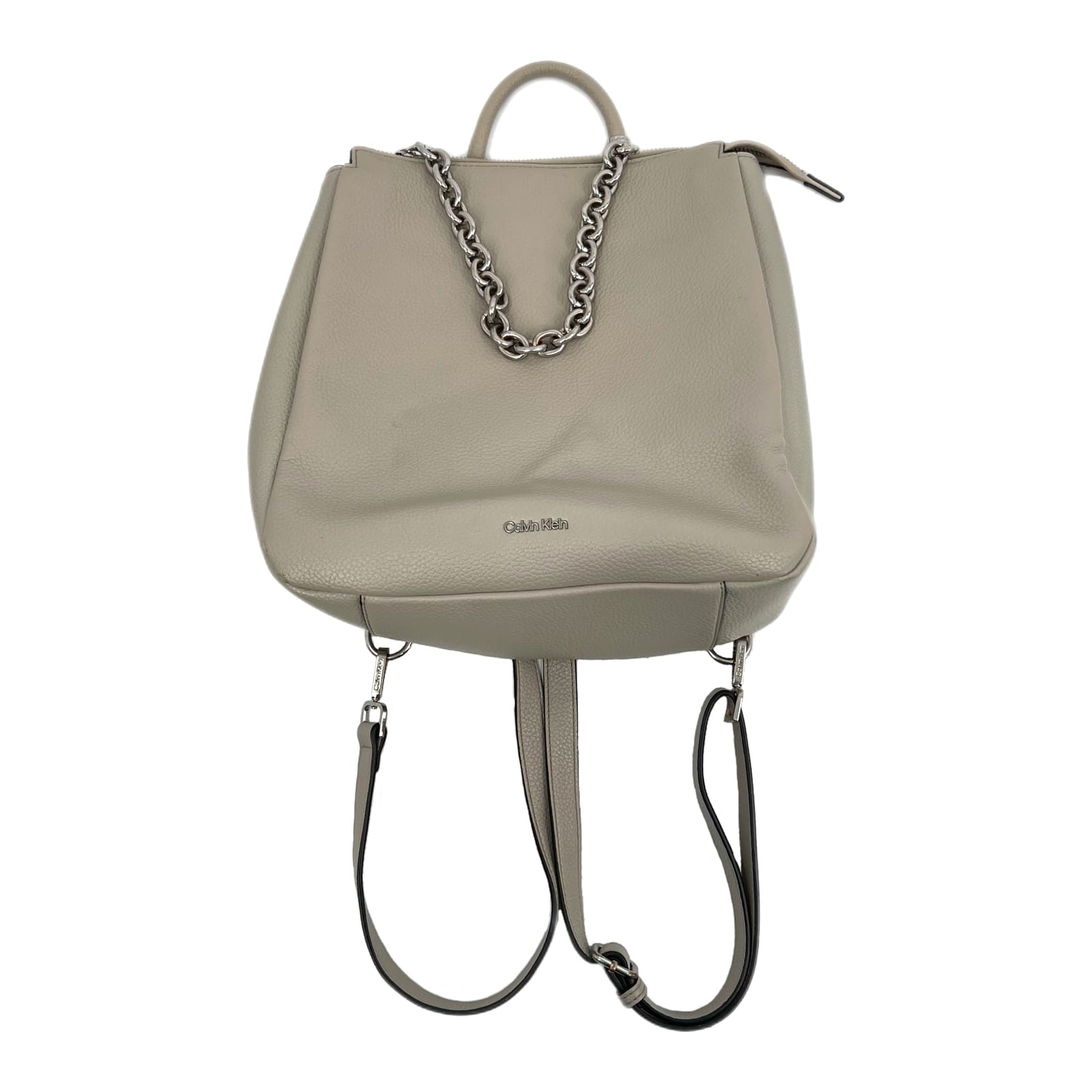 Calvin Klein Gray Link Chain Strap Backpack