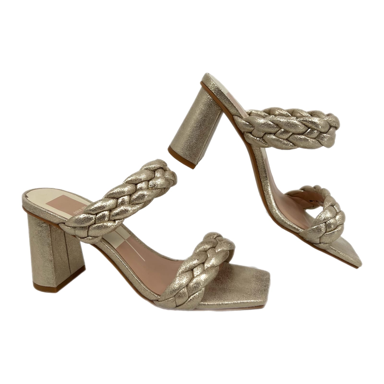 Dolce Vita Gold Braided Strap Heeled Sandals
