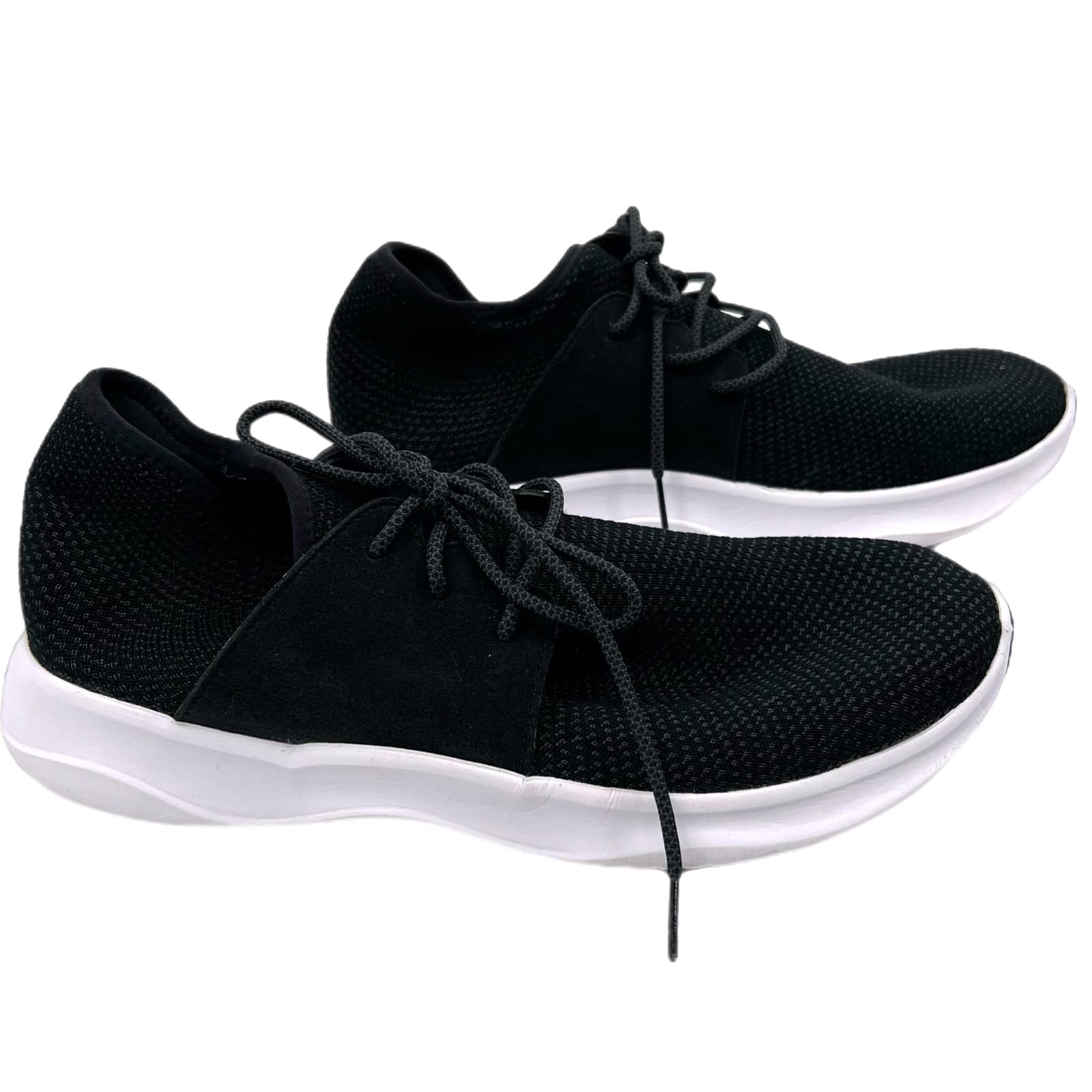 Vessi Black/White Lace Up Athletic Sneakers