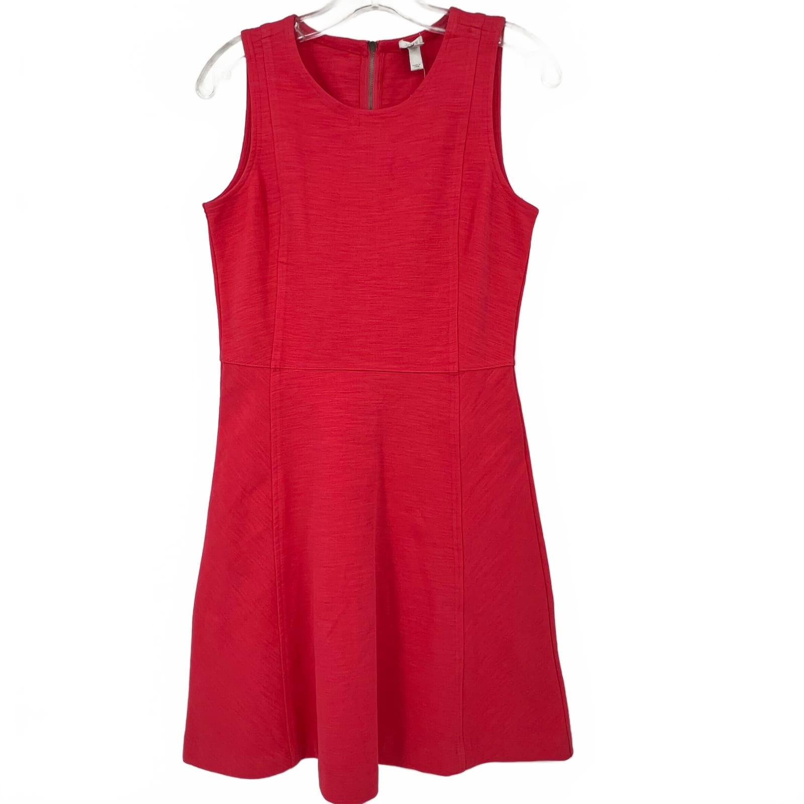 J.Crew Coral Fit & Flare Midi Dress