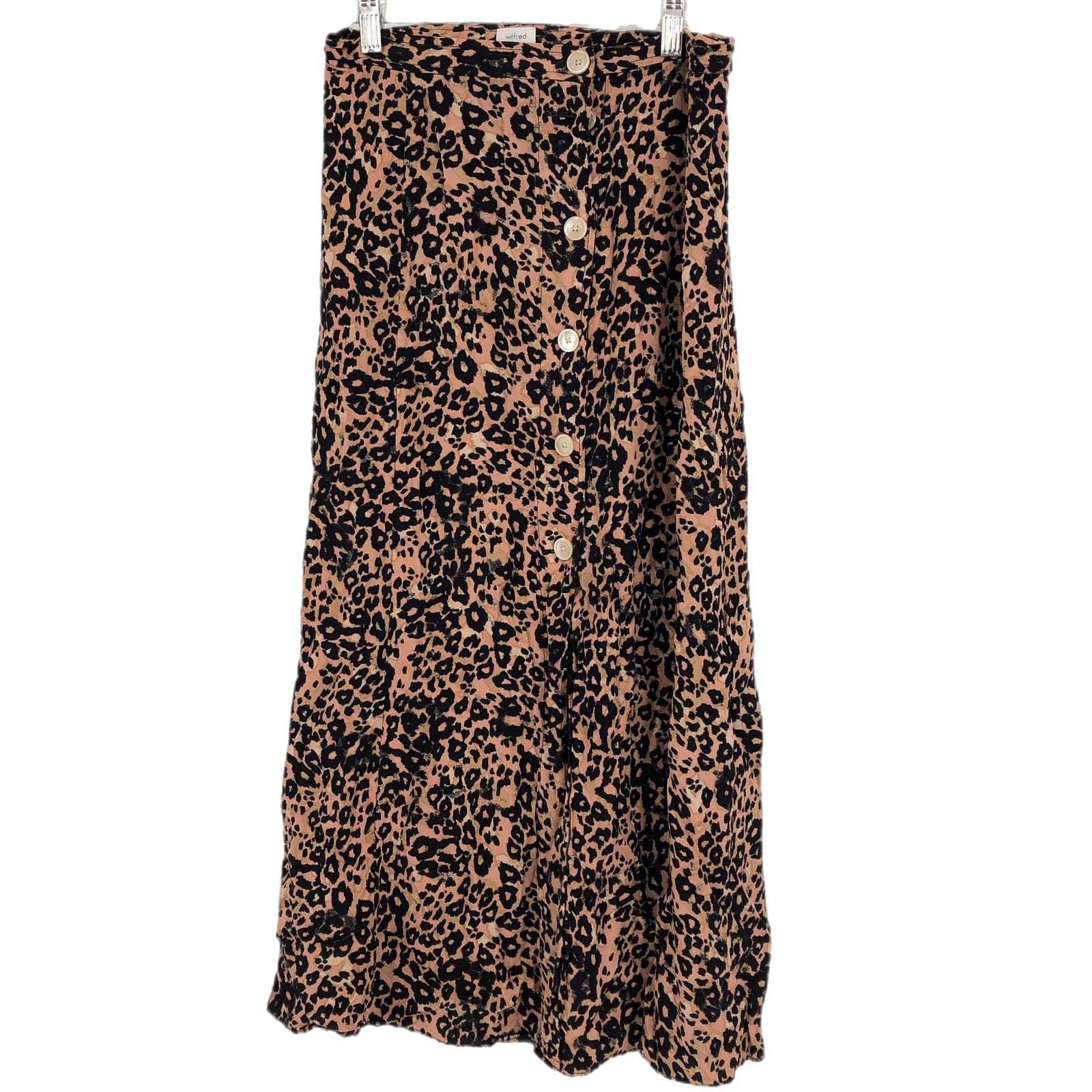 Wilfred Beige and Black Animal Print Maxi Skirt