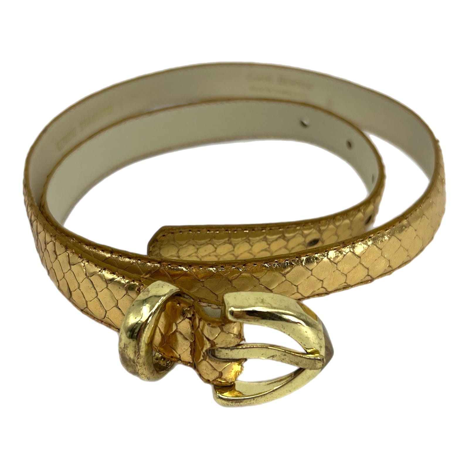 Giani Bernini Gold Adjustable Snakeskin Belt