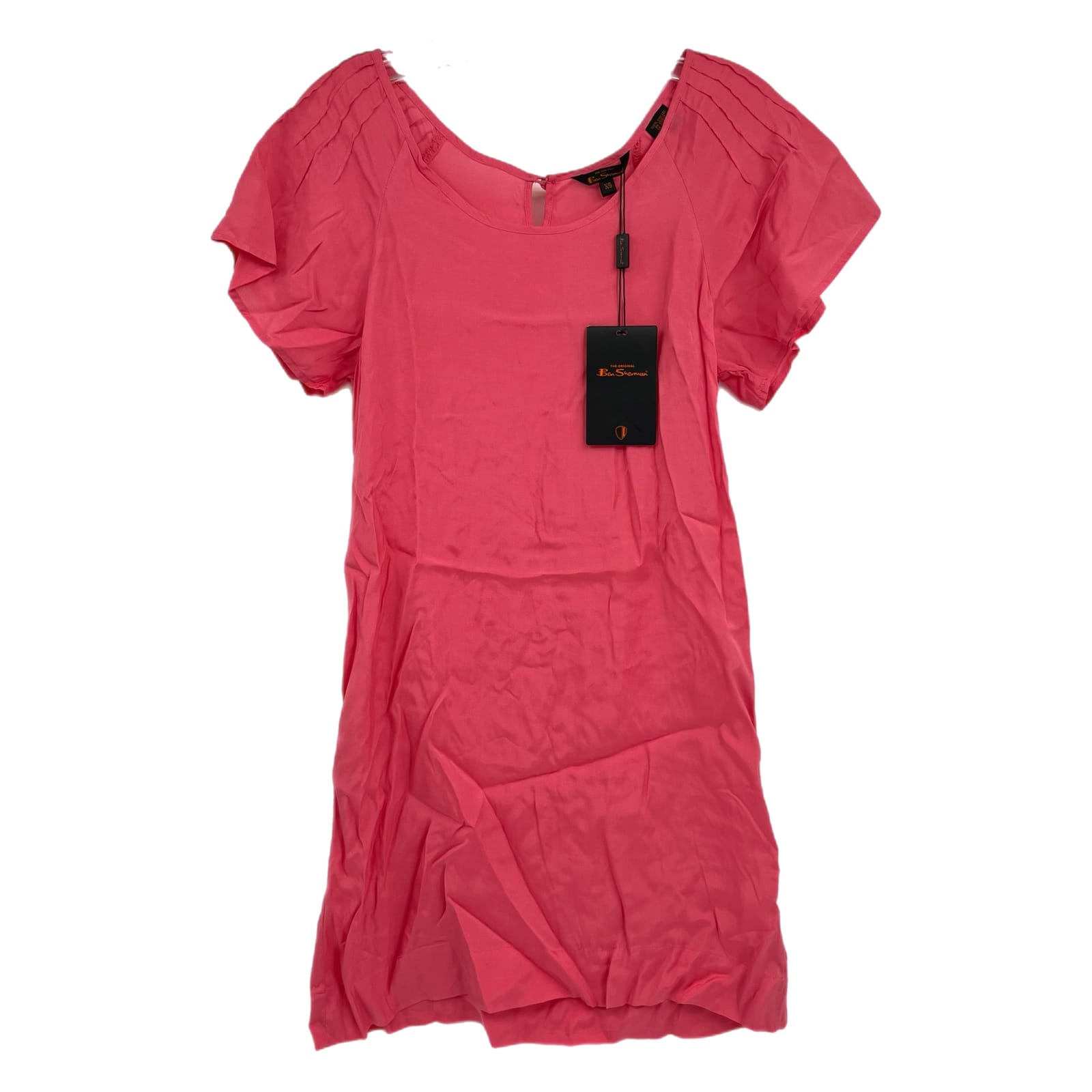 Ben Sherman Pink Pleated Shoulder Mini Dress