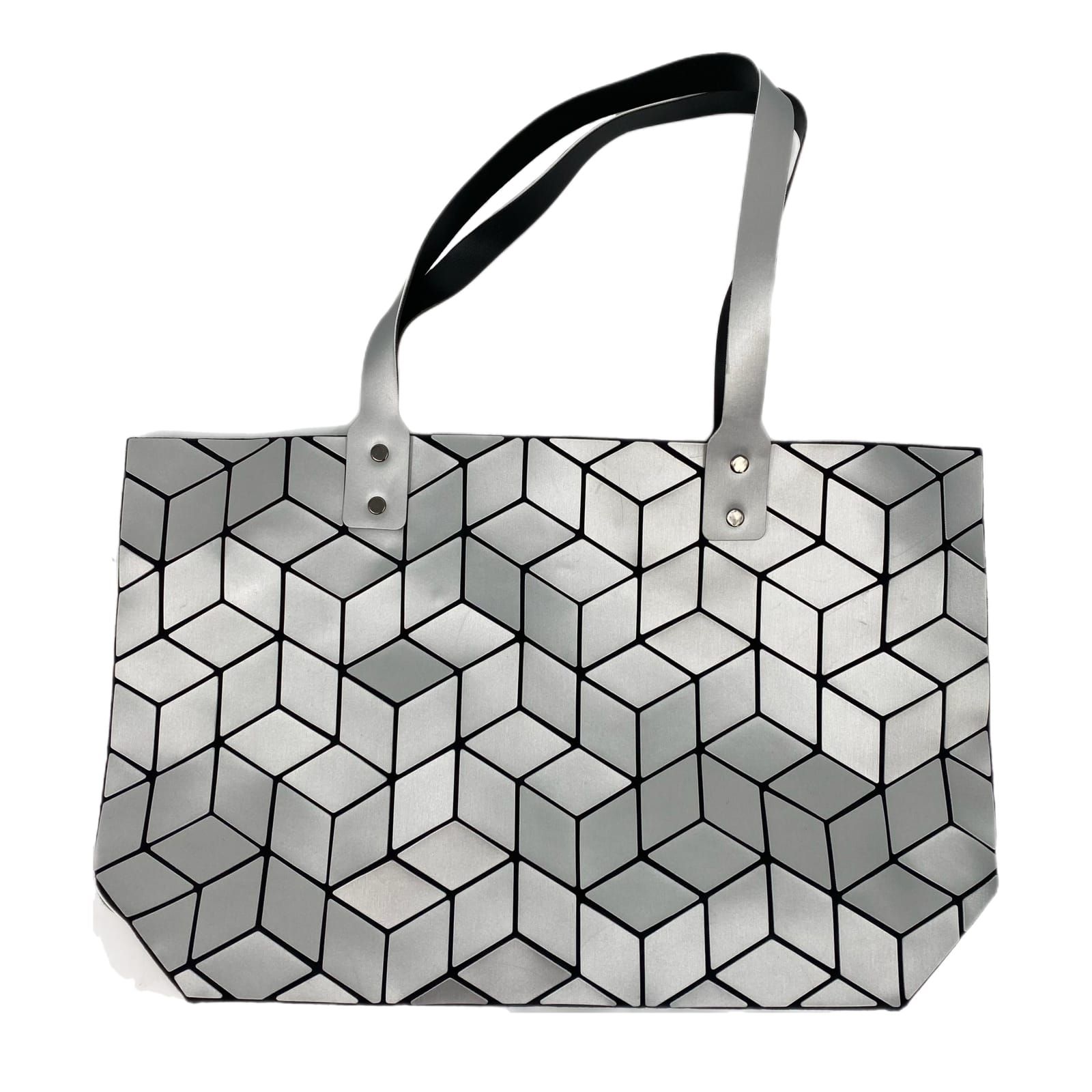 Patrizia Luca Silver Black Geometric Tote