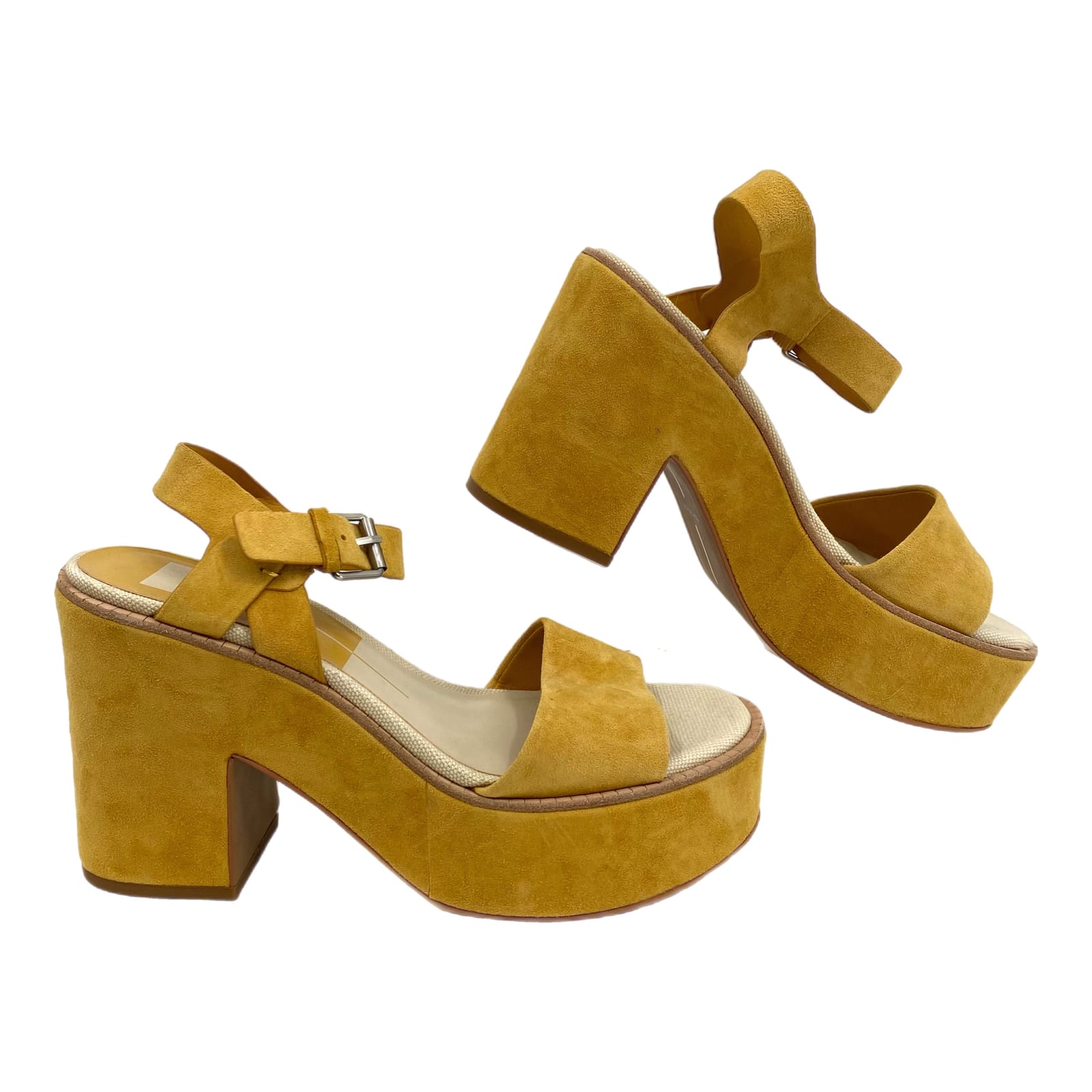 Dolce Vita Yellow Suede Platform Heels