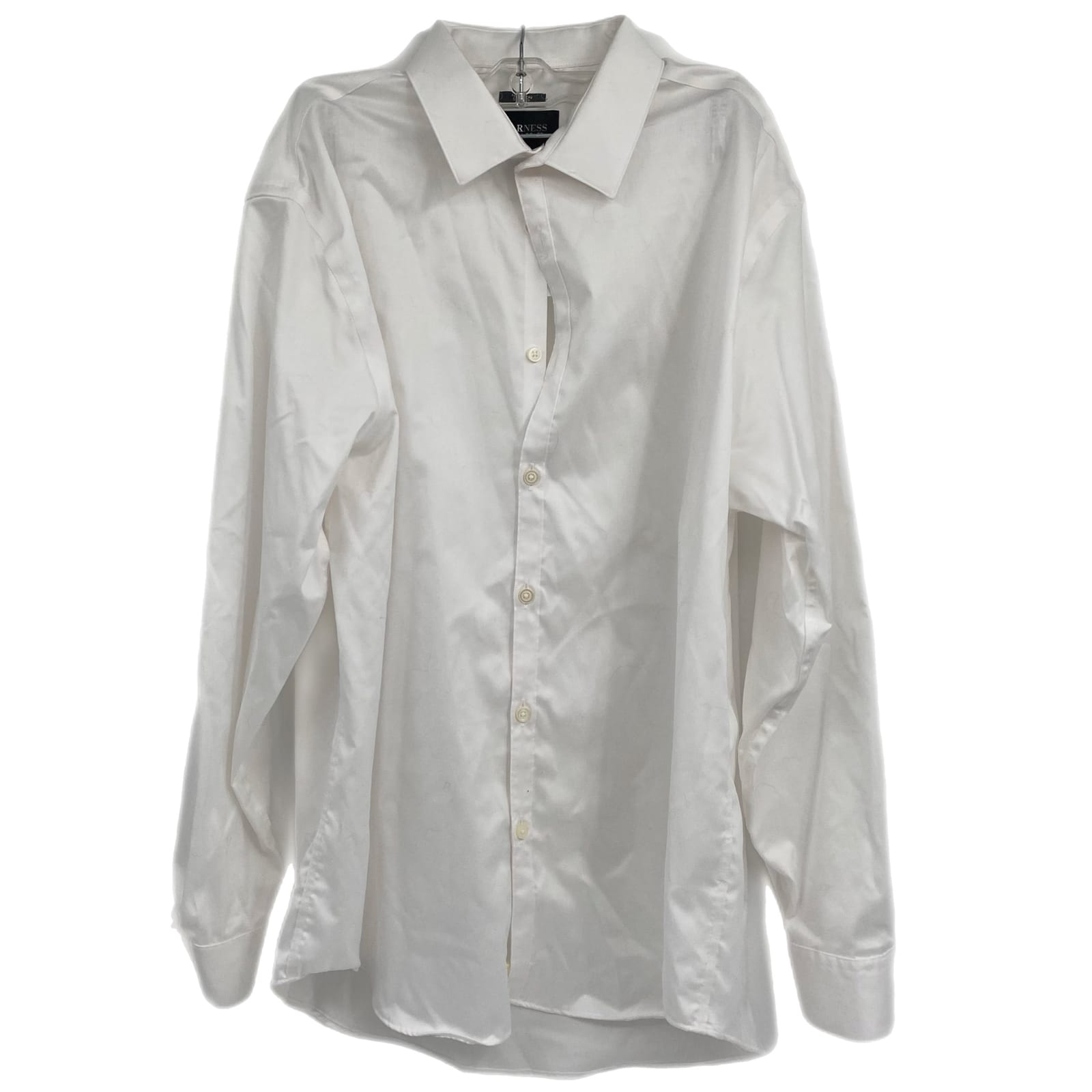 Kenneth Cole White Long Sleeve Button-Up Linen Dress Shirt