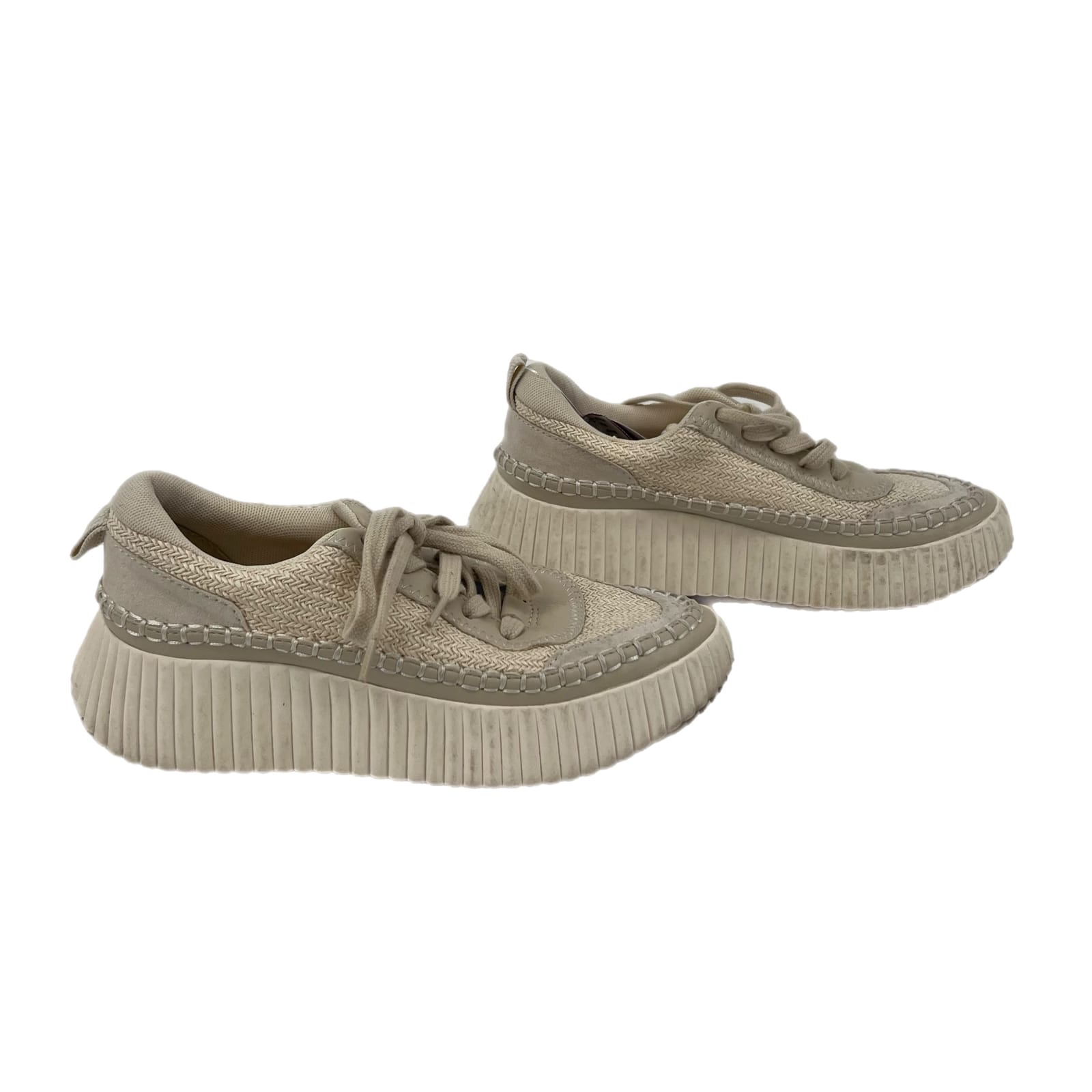 Dolce Vita White Cotton Platform Sneakers
