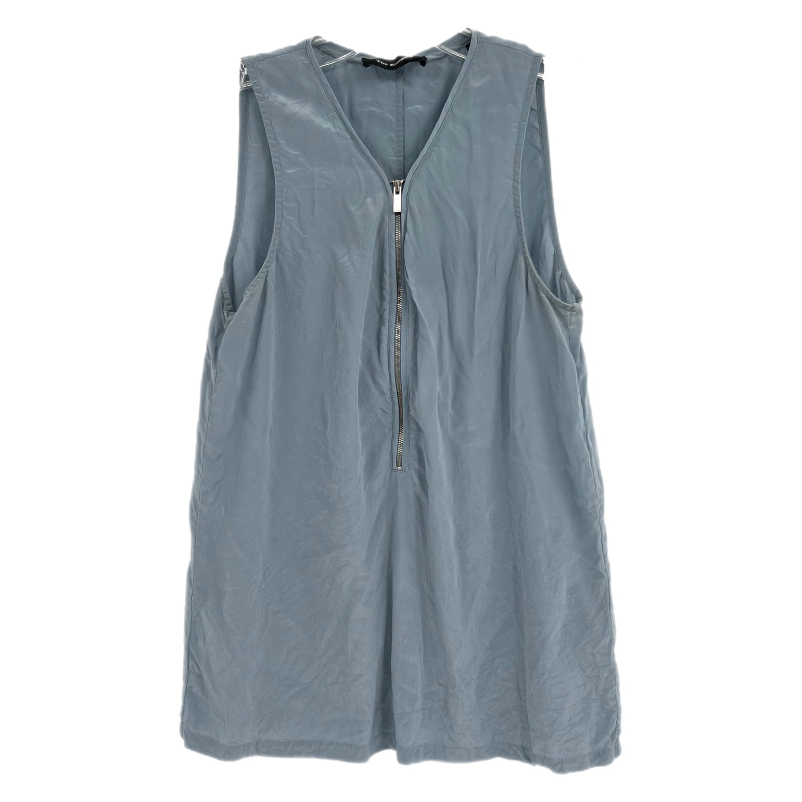 The Kooples Blue Silk Zipper Front Tank Top