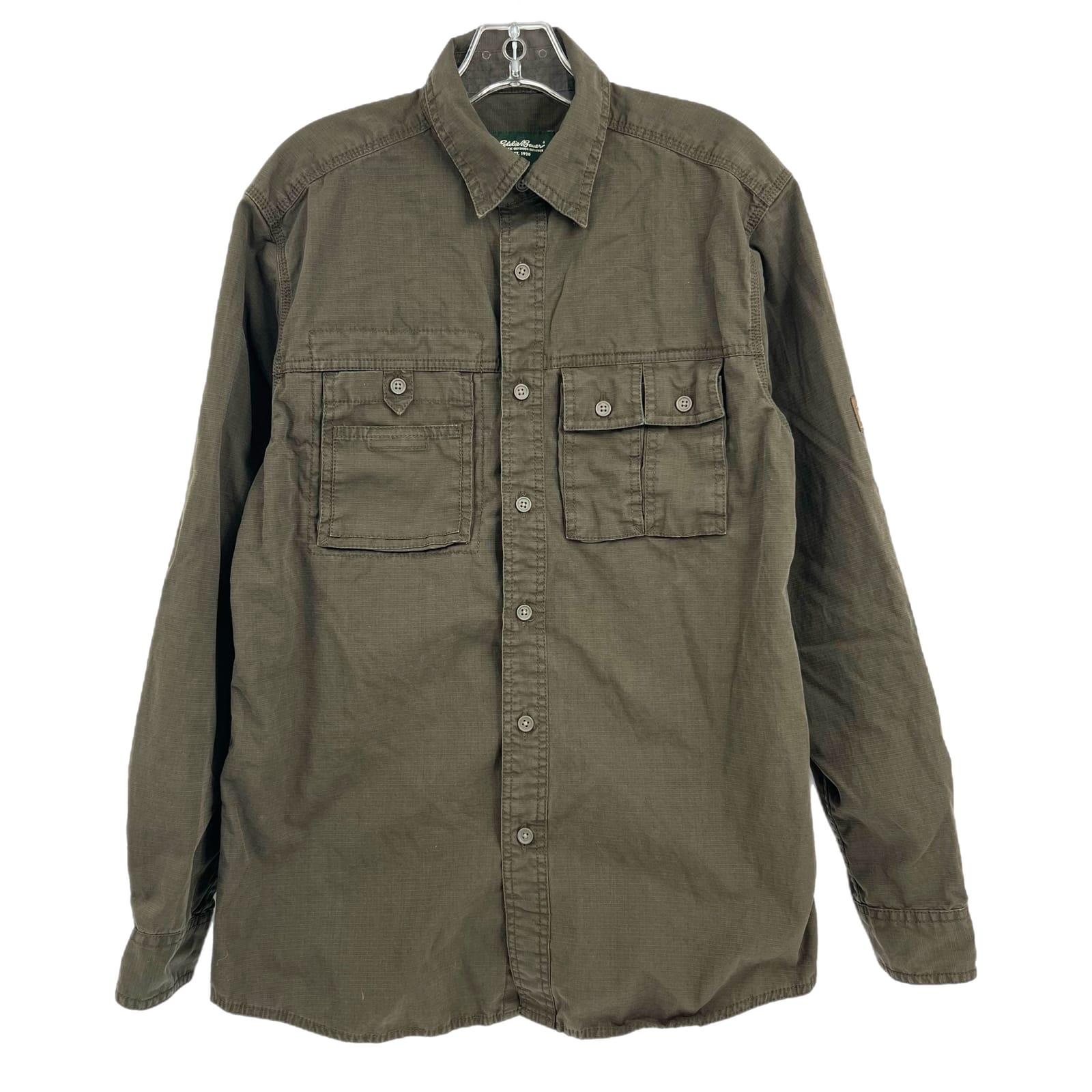 Eddie Bauer Green Utility Button-Up Shirt