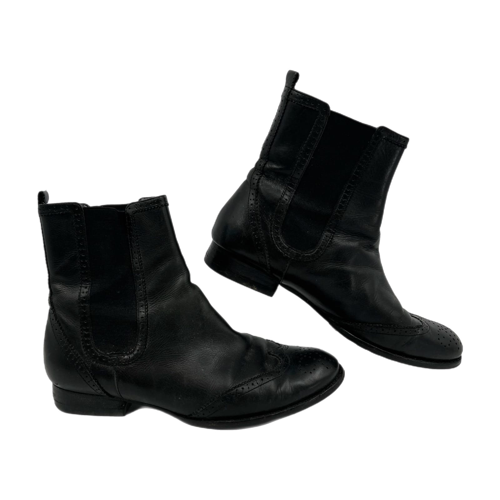 Ralph Lauren Black Leather Ankle Boots