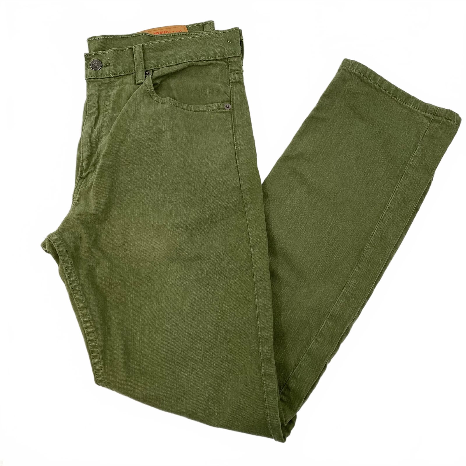 Levi's Green Cotton Blend Straight Leg Jeans