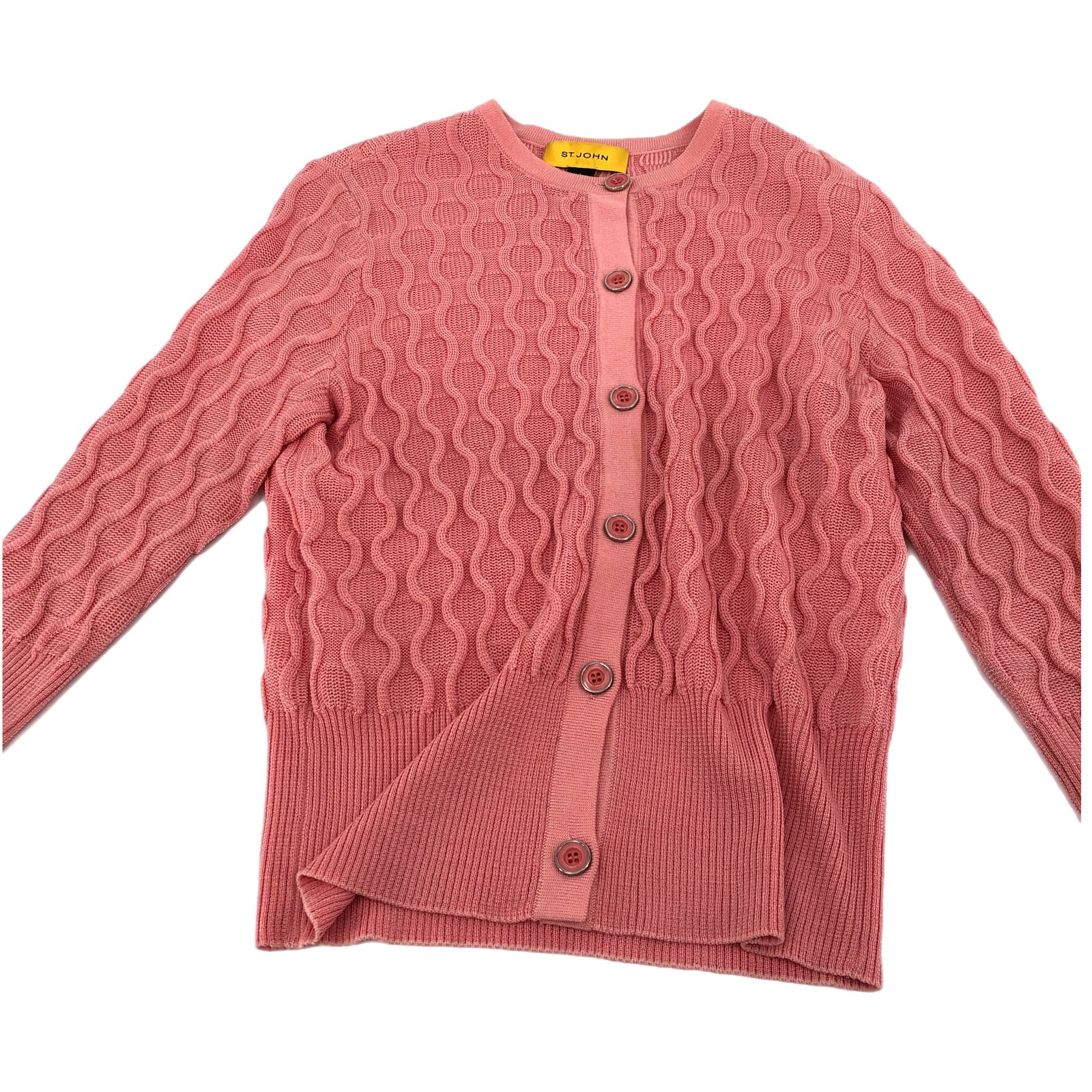Chic Pink Wool Button-Up Sweater