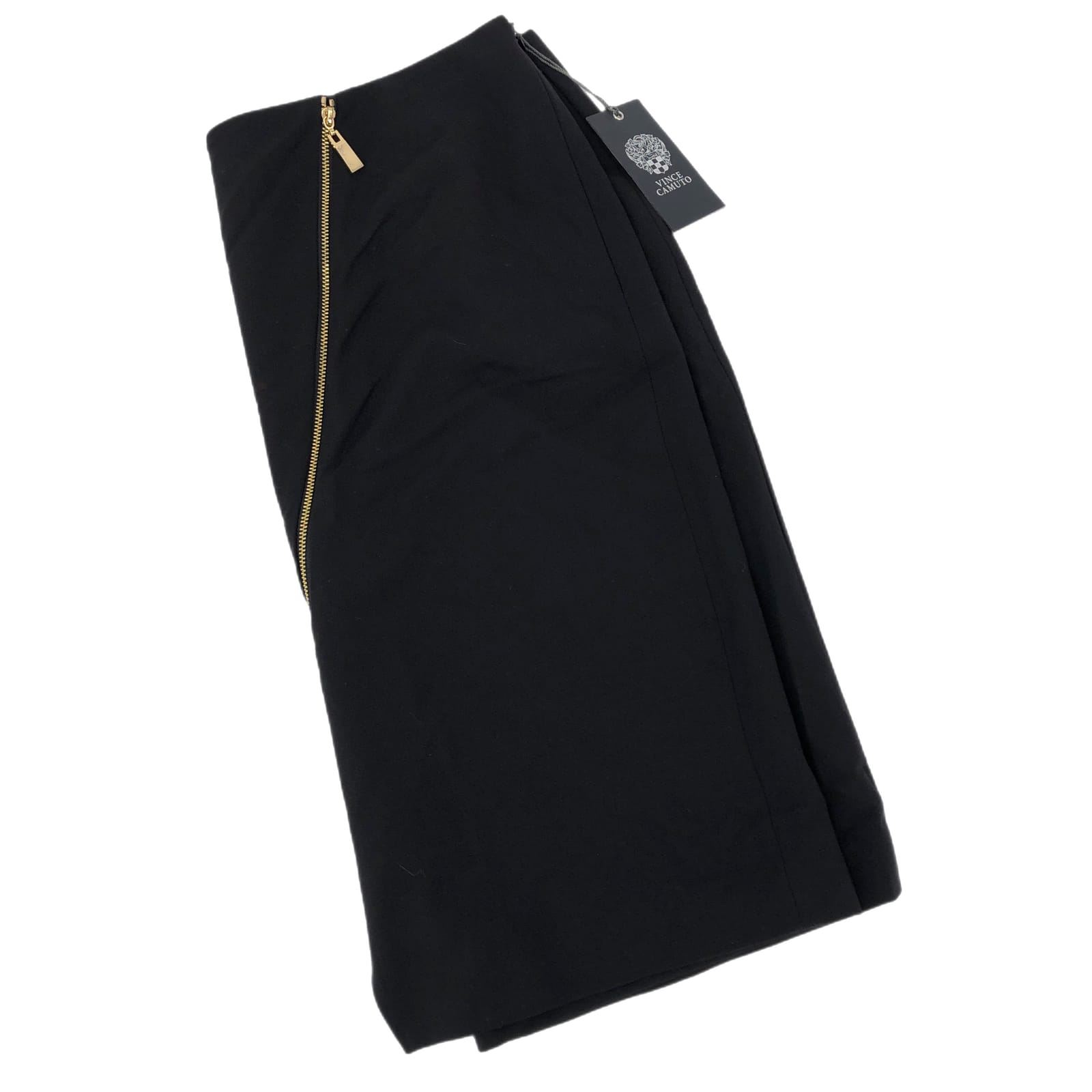 Vince Camuto Black & Gold Straight Pencil Midi Skirt