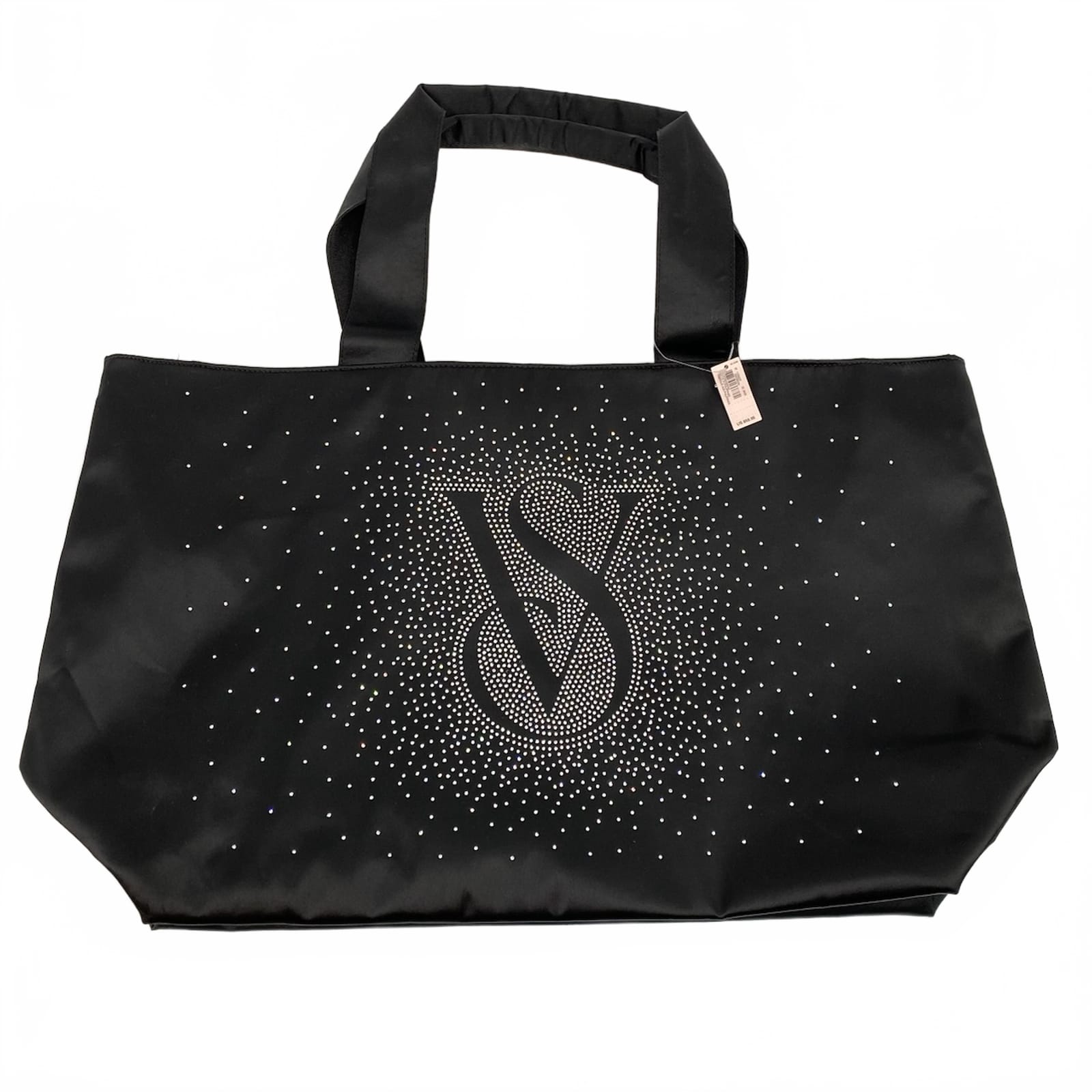 Victoria's Secret Black Rhinestone Logo Tote