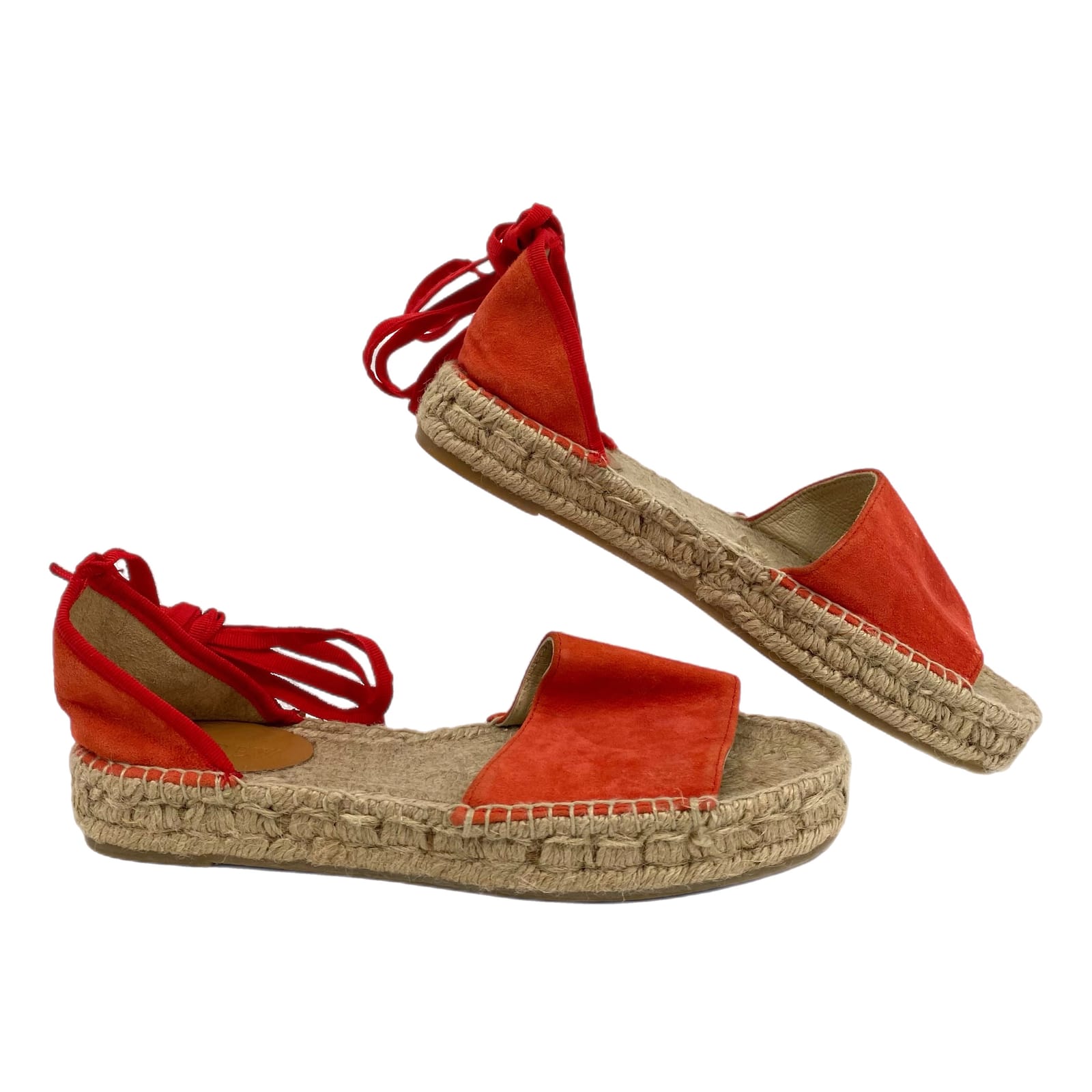 J. Crew Red Suede Espadrille Sandals