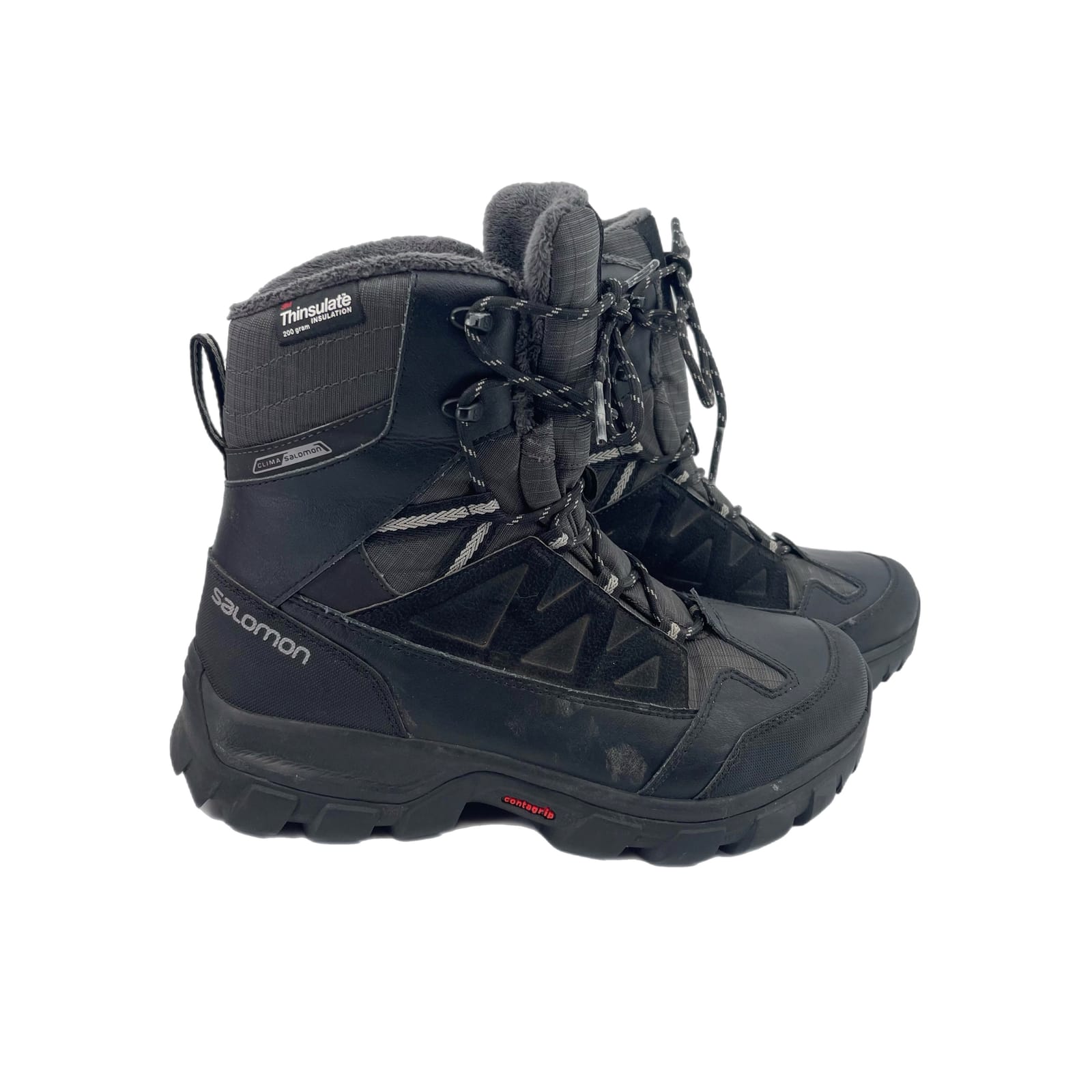 Salomon Black Lace-Up Platform Winter Boots