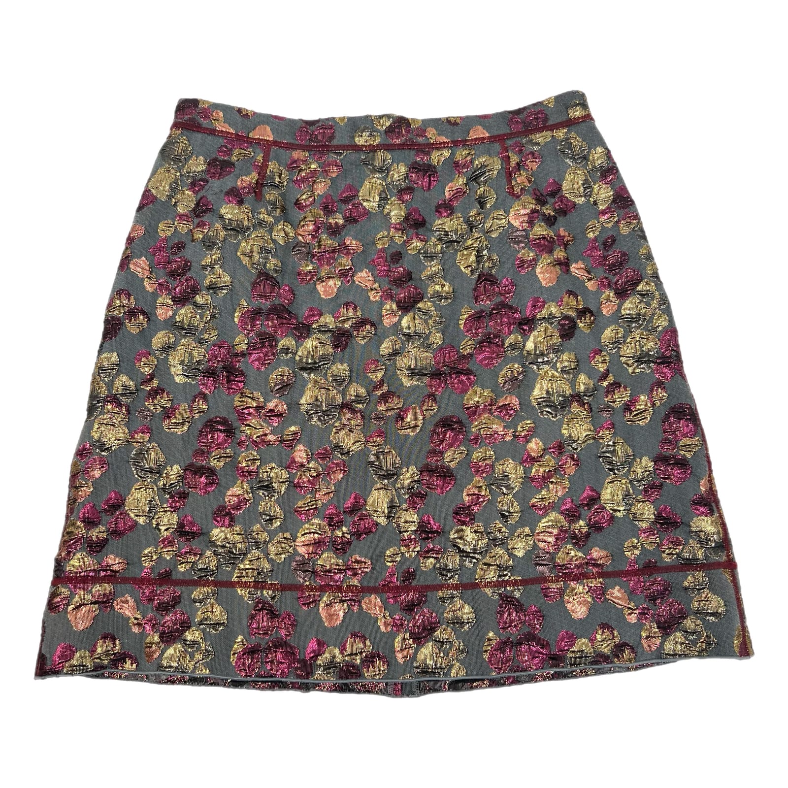 Marc Jacobs Gray Purple Metallic Pencil Skirt