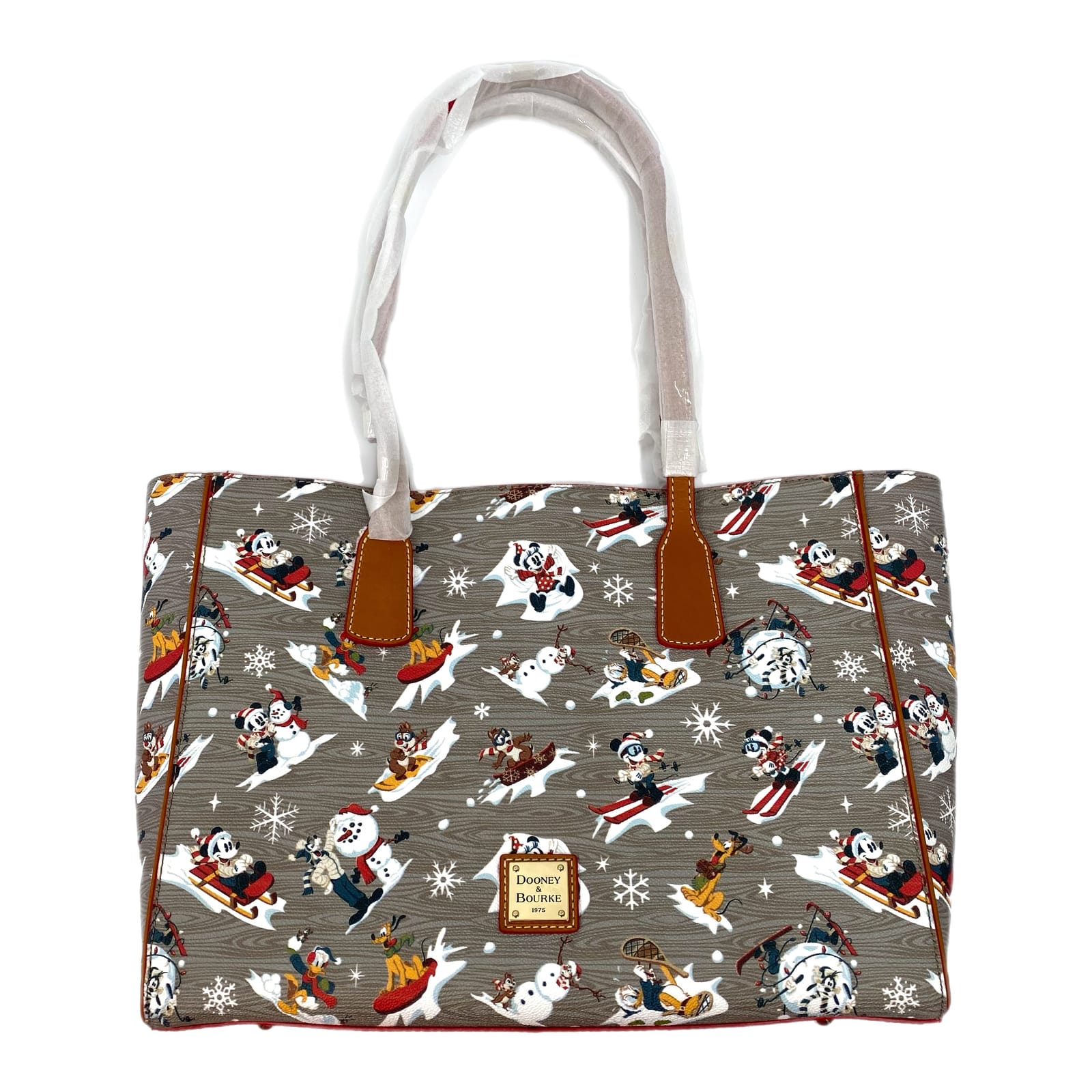Dooney & Bourke Gray Brown Mickey Mouse Walt’s Lodge Tote