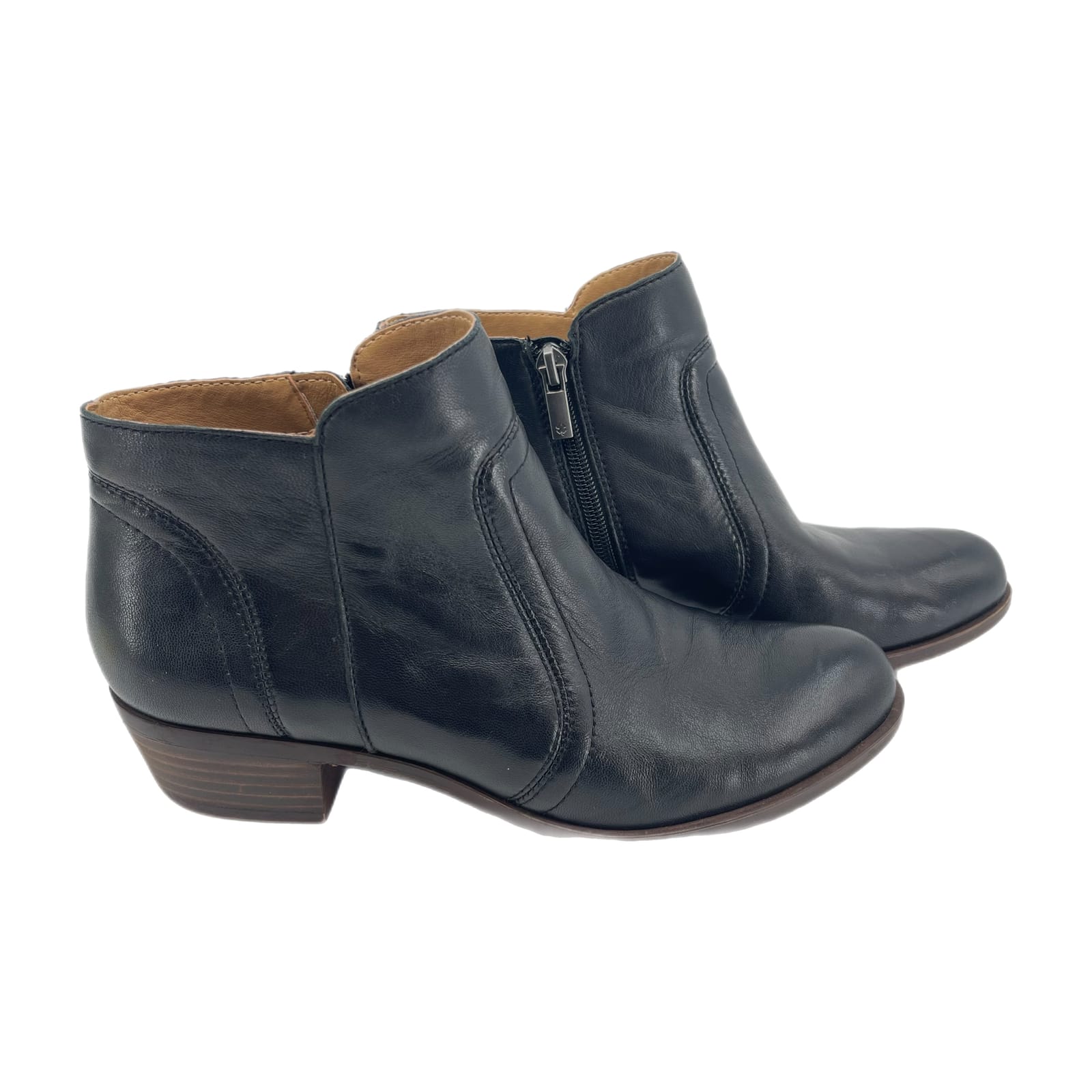 Lucky Brand Black Leather Ankle Boots & Booties
