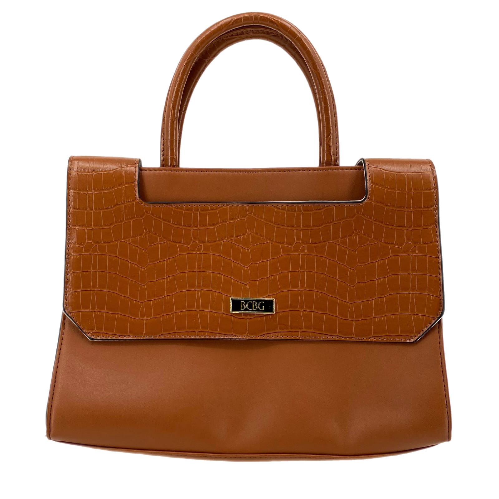 BCBG Tan Leather Satchel/Top Handle Bag