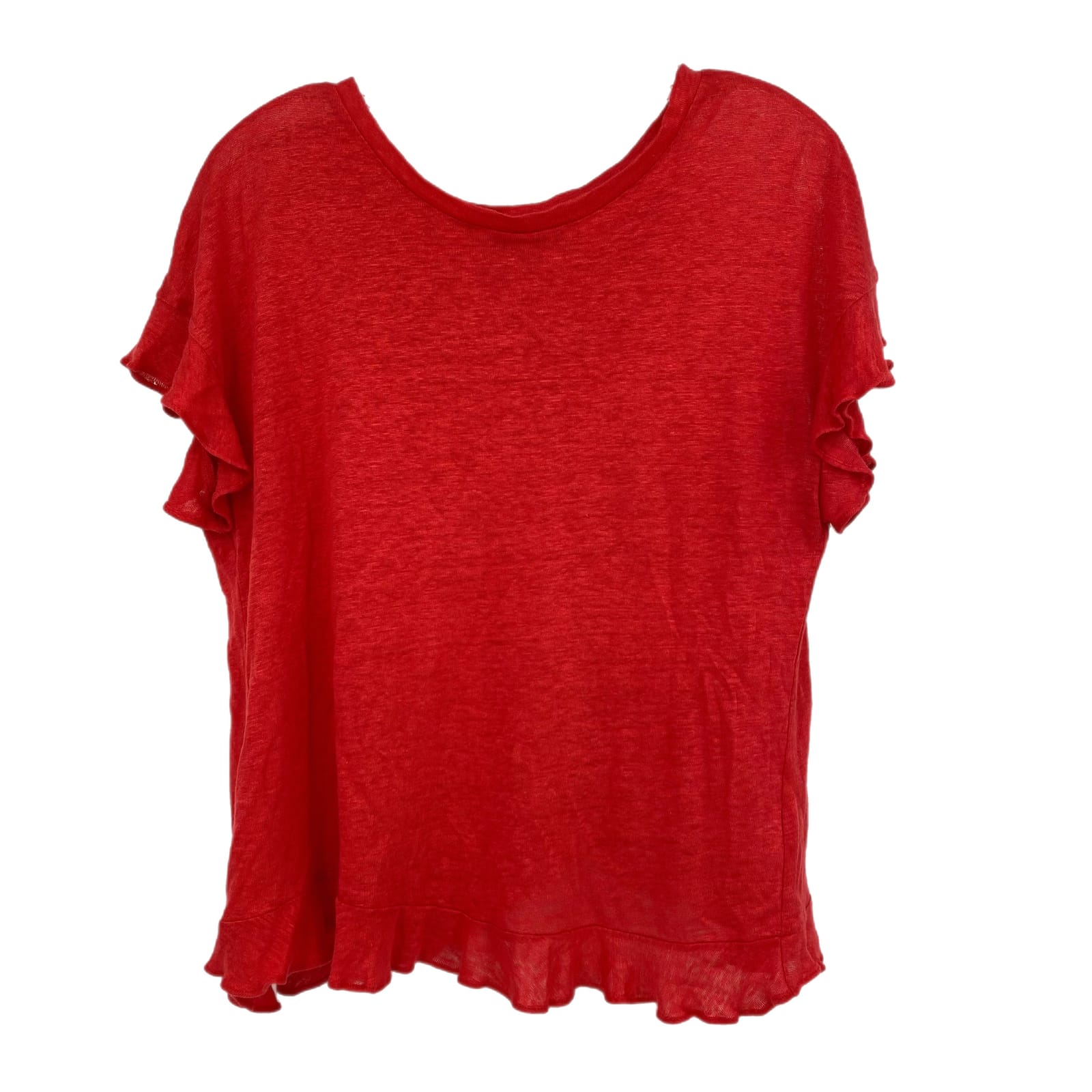 Eri + Ali Red Linen Basic T-Shirt