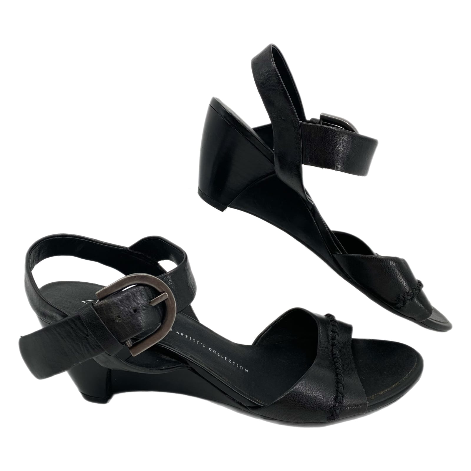 Franco Sarto Black Wedge Sandals
